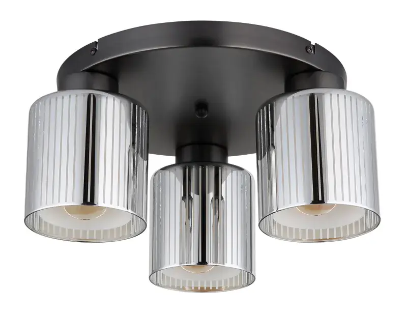 Globo Deckenleuchte Felicia Ø 34,5 x 17,5 cm schwarz-chrom matt