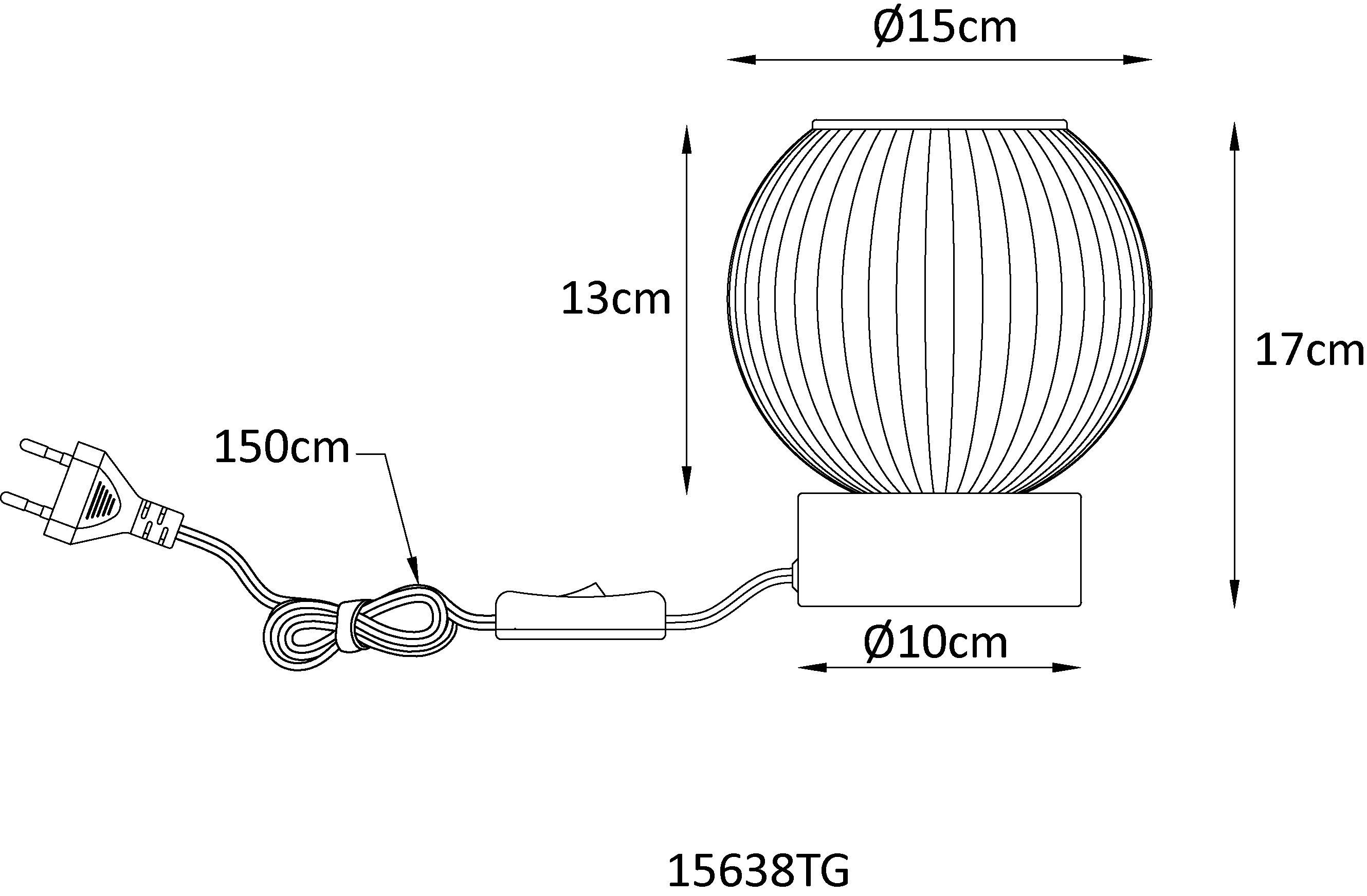 Globo Tischleuchte Zumba schwarz grün 17 x 15 cm E27 Globo Tischleuchte Zumba schwarz grün 17 x 15 cm E27