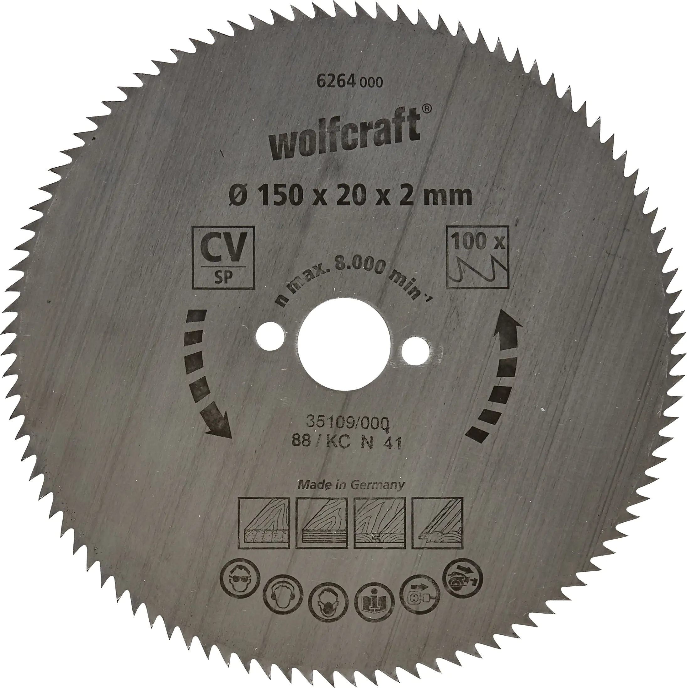 Wolfcraft Kreissägeblatt Ø 150 mm Bohrung Ø 20 mm 90 Zähne Wolfcraft Kreissägeblatt Ø 150 mm Bohrung Ø 20 mm 90 Zähne