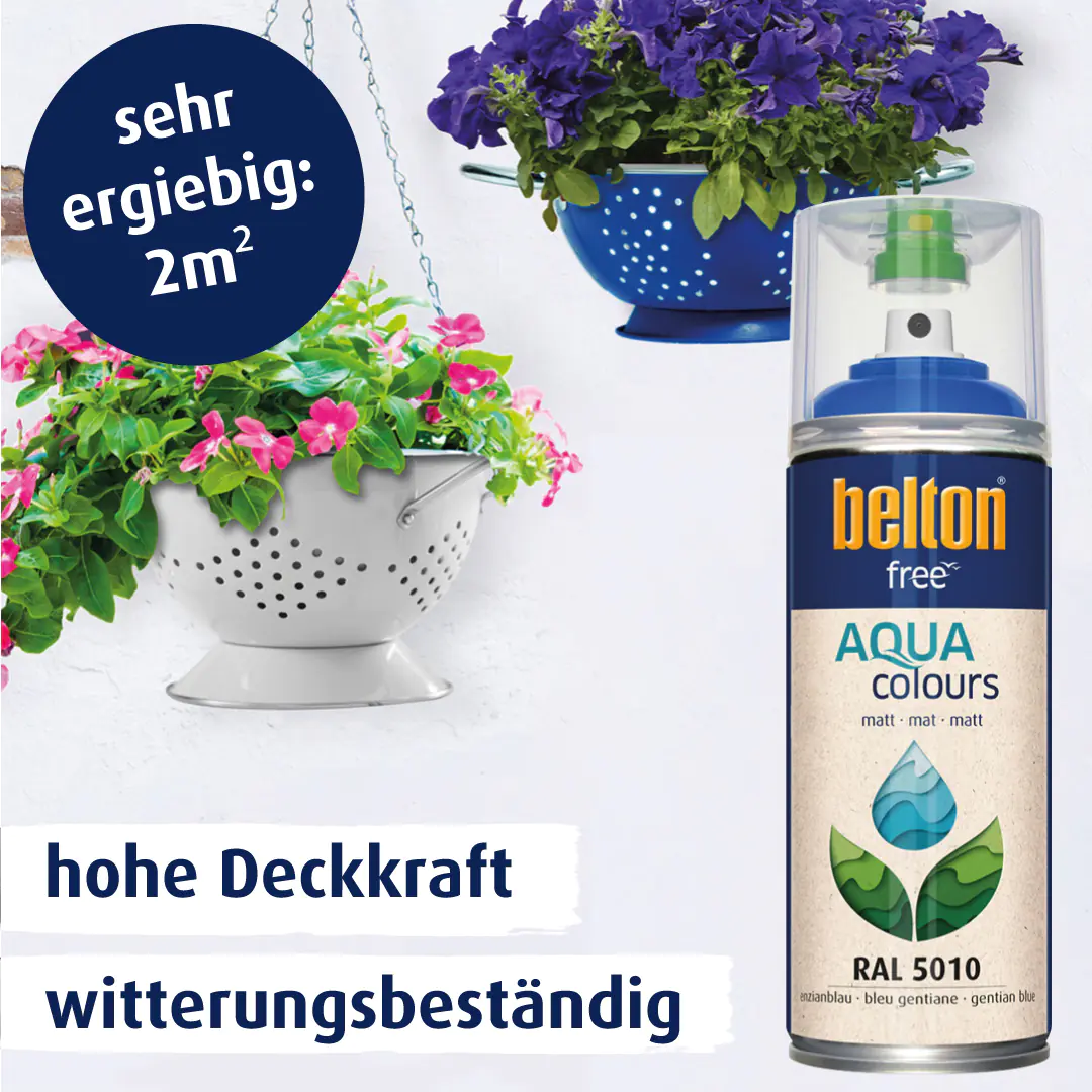 belton free Lackspray AQUAcolours 400 ml enzianblau matt belton free Lackspray AQUAcolours 400 ml enzianblau matt