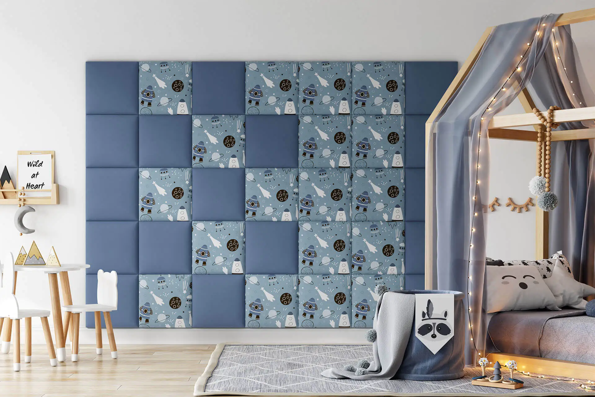 Stegu Wandpaneel Puffin Print Kids 30 x 30 cm Blue Jeans Stegu Wandpaneel Puffin Print Kids 30 x 30 cm Blue Jeans