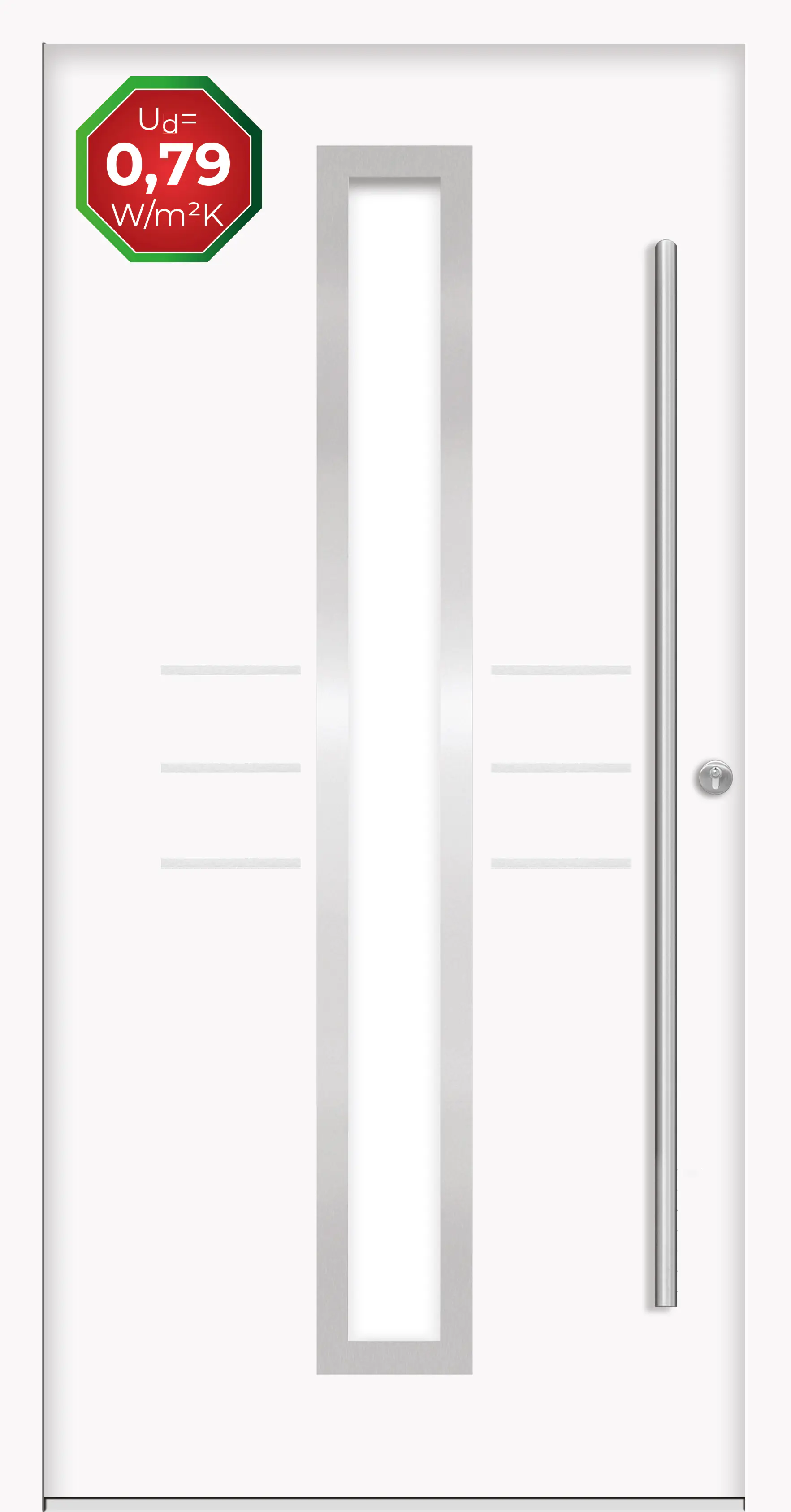 Splendoor Haustür Passivedoor Premium B07 Weiß DIN Rechts 110 x 210 cm
