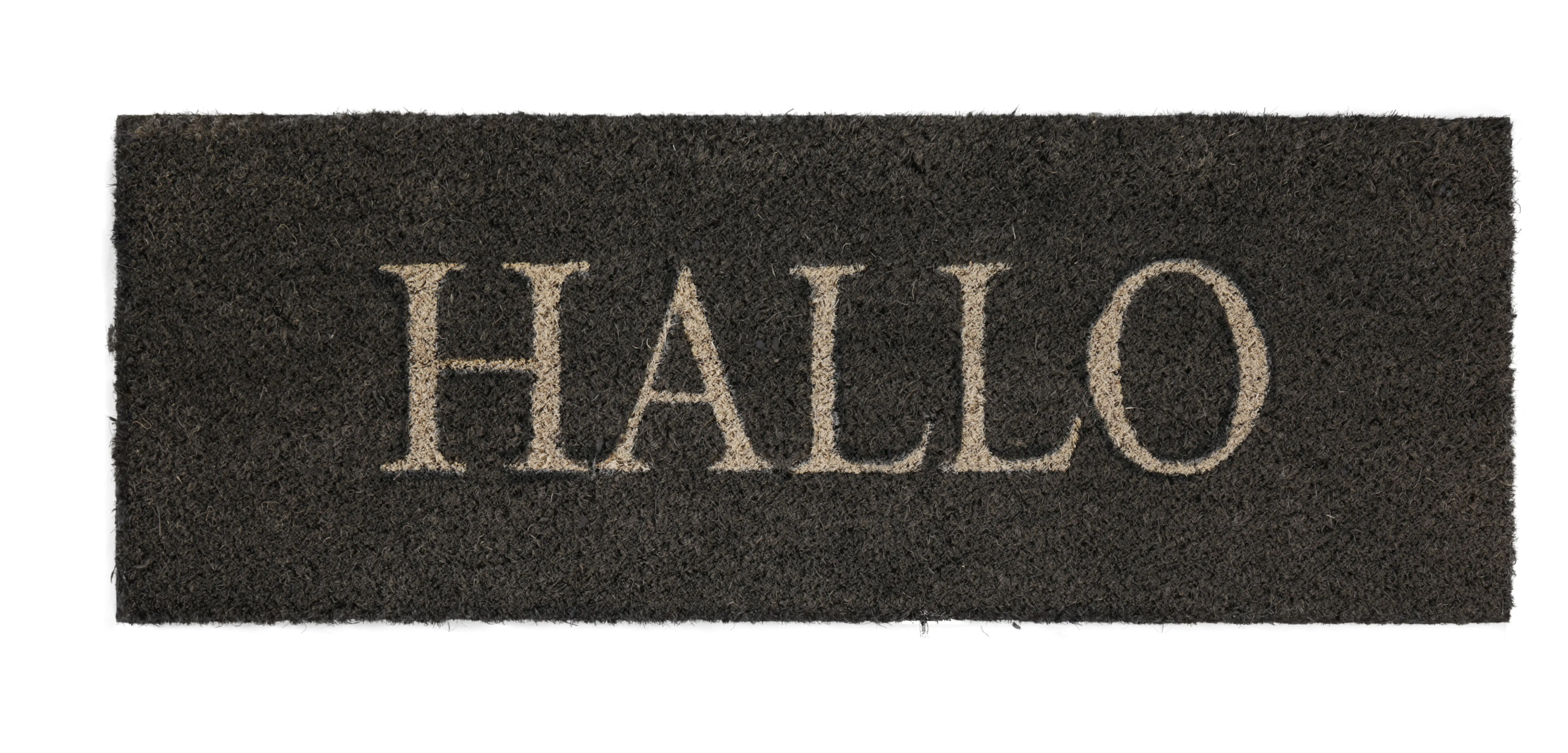 Fußmatte Hallo Kokos grau, 26 x 75 cm
