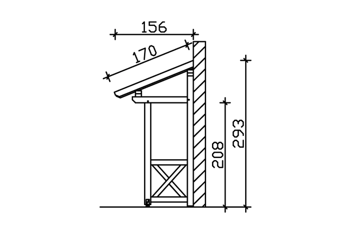 SKAN HOLZ Vordach Paderborn Typ 4 242 x 156 cm, lasiert in Weiß