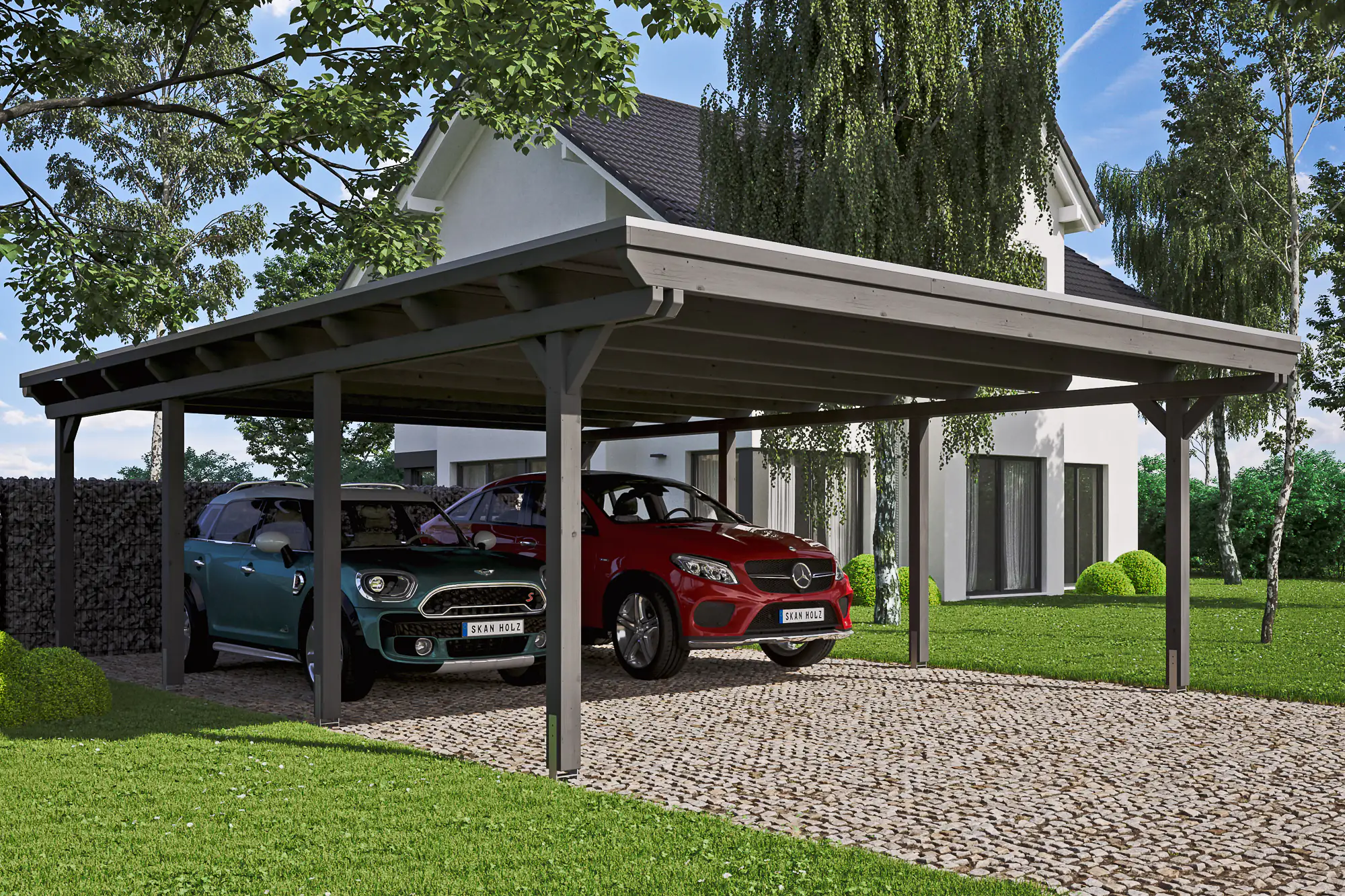 4018211031214 SKAN HOLZ Carport Emsland 613 x 846 cm mit EPDM-Dach