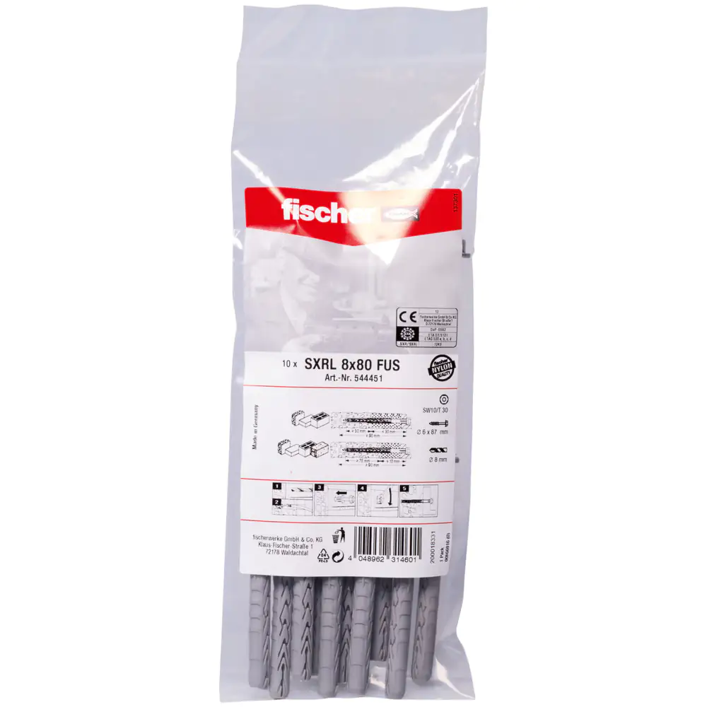 Fischer Langschaftdübel 8.0 x 80 mm - 10 Stück Fischer Langschaftdübel 8.0 x 80 mm - 10 Stück