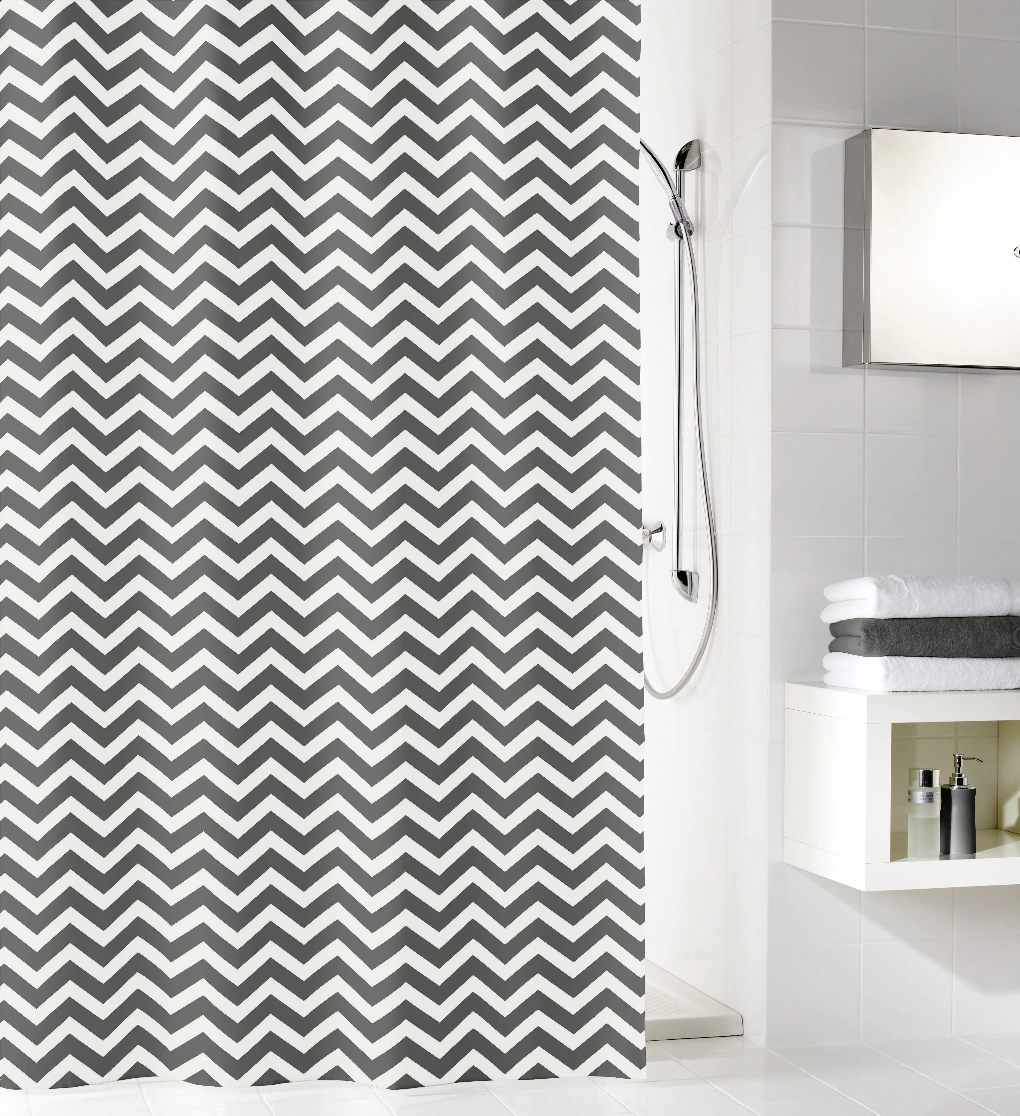 Kleine Wolke Duschvorhang Zack Schiefer, 180 x 200 cm