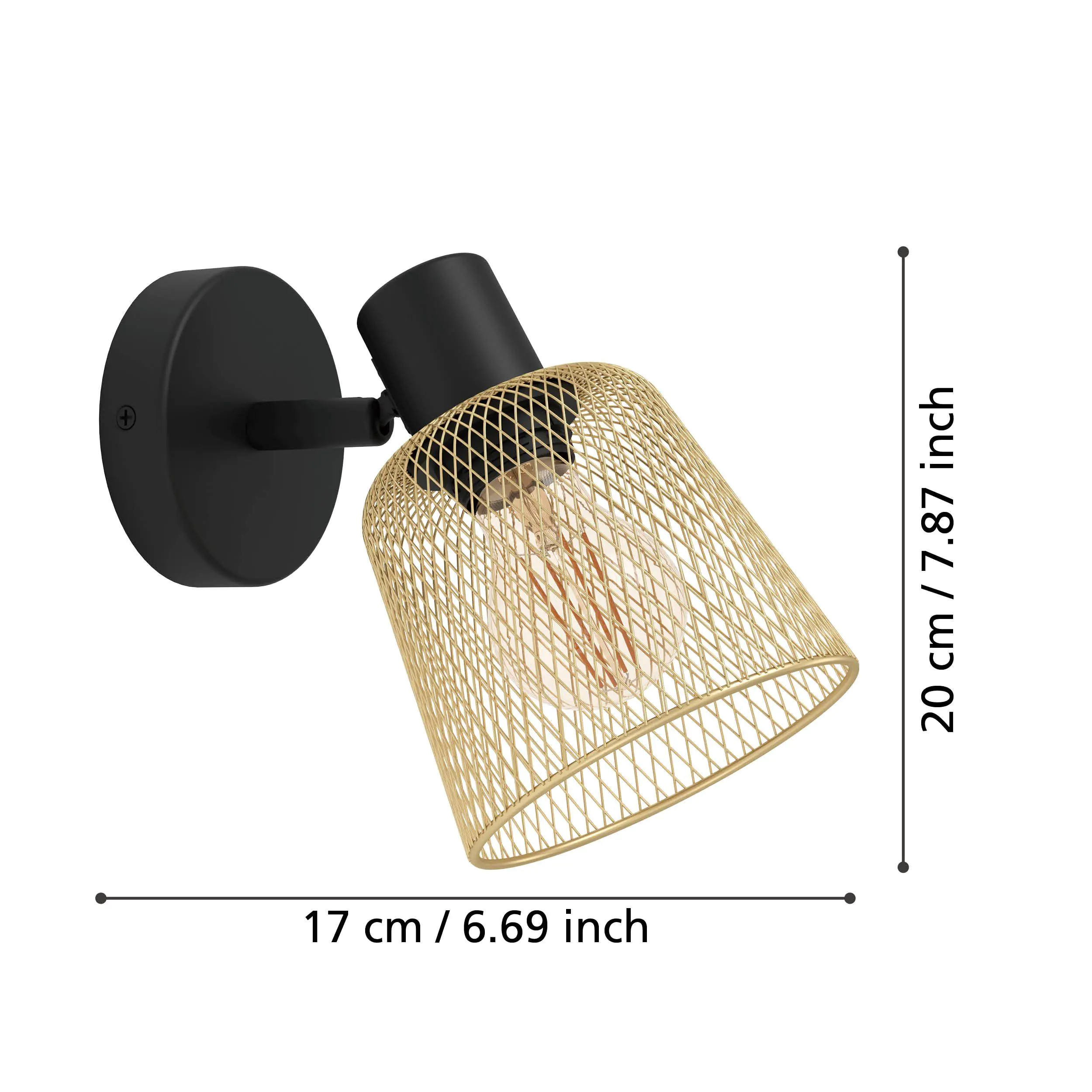 Eglo Wandleuchte Coslada schwarz messing Eglo Wandleuchte Coslada schwarz messing