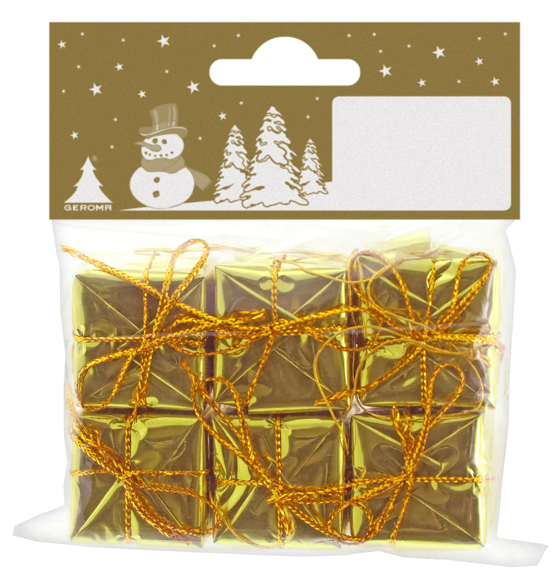 Baumschmuck Folienpäckchen Kunststoff Ø 2,5 cm gold 6 Stück
