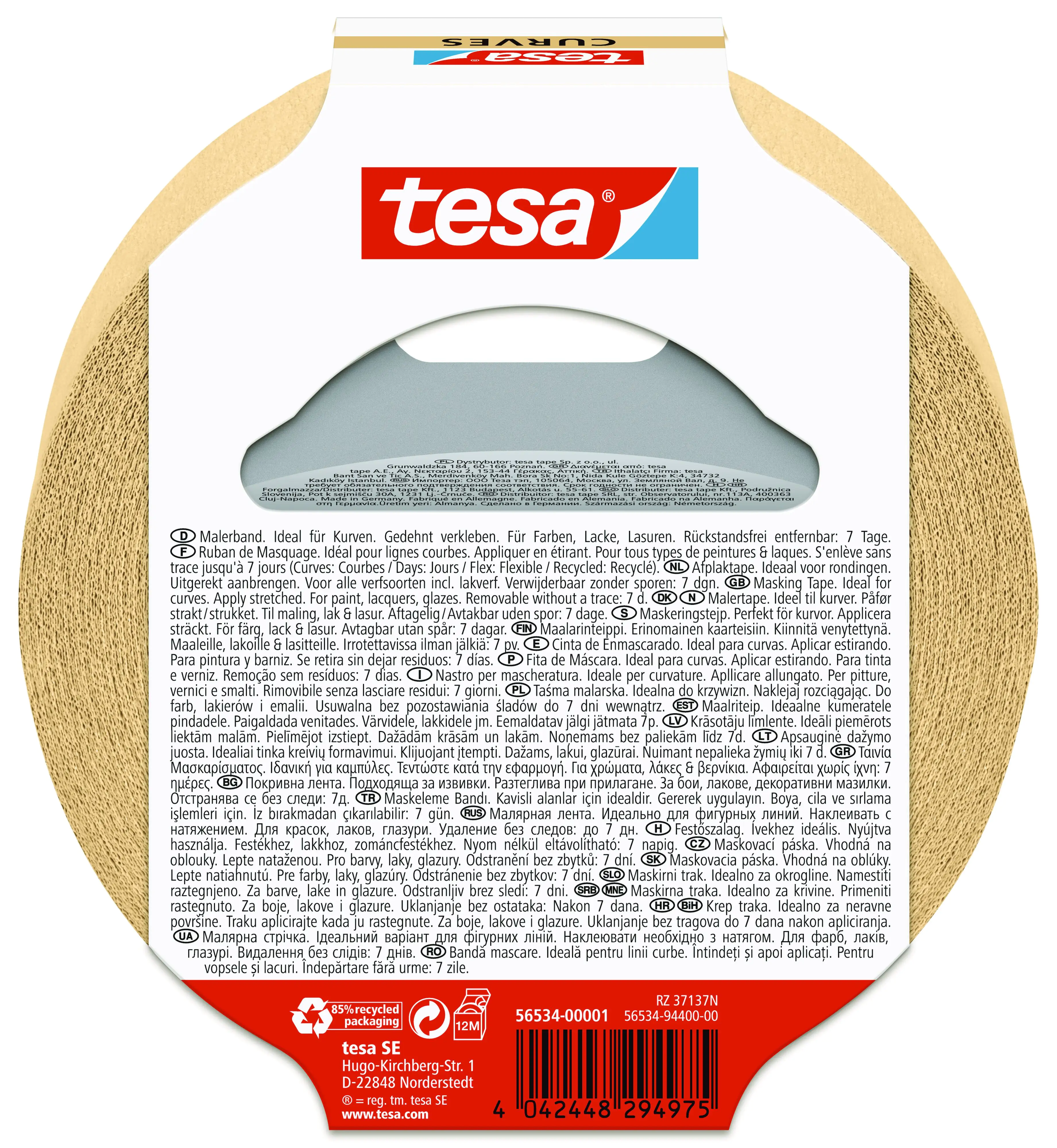 tesa Malerband für Kurven 25 m x 38 mm, beige tesa Malerband für Kurven 25 m x 38 mm, beige