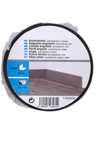 Primo Knickwinkel 5 m 18 x 18 mm schwarz selbstklebend