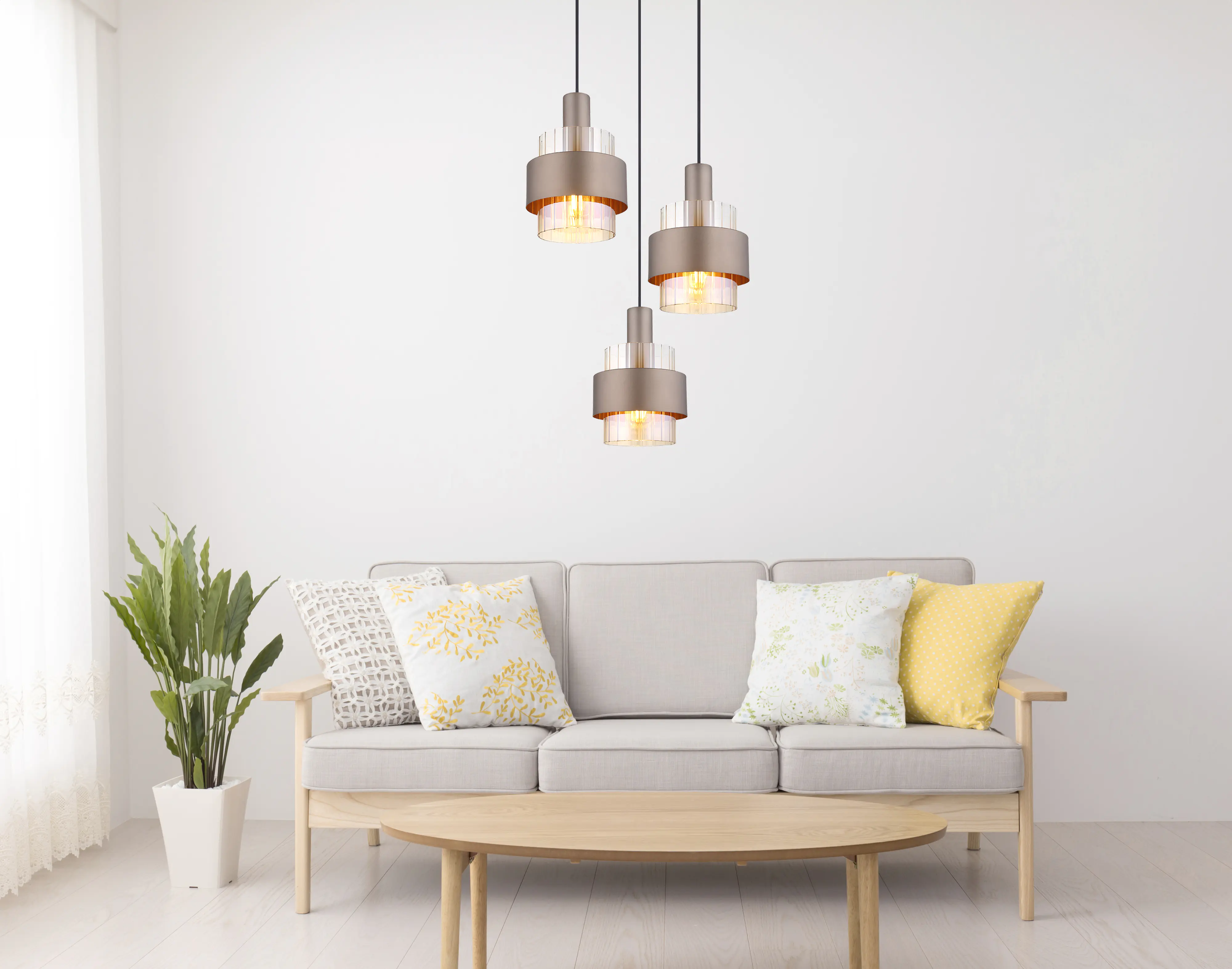 Globo Hängeleuchte Milley 45 x 150 cm (Ø x H) bronze matt