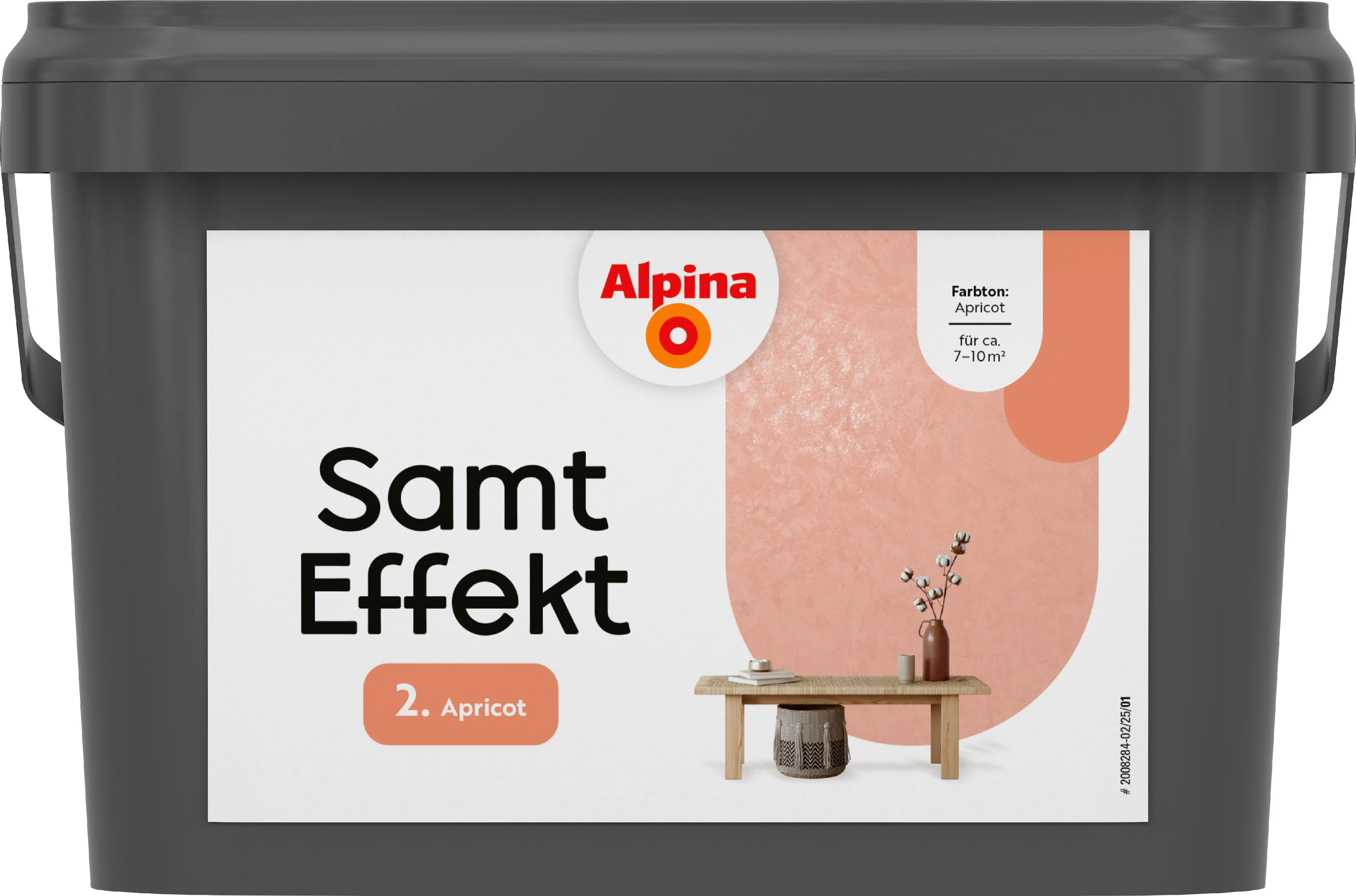 Alpina Wandfarbe Samt Effekt apricot Finish 2,5 L