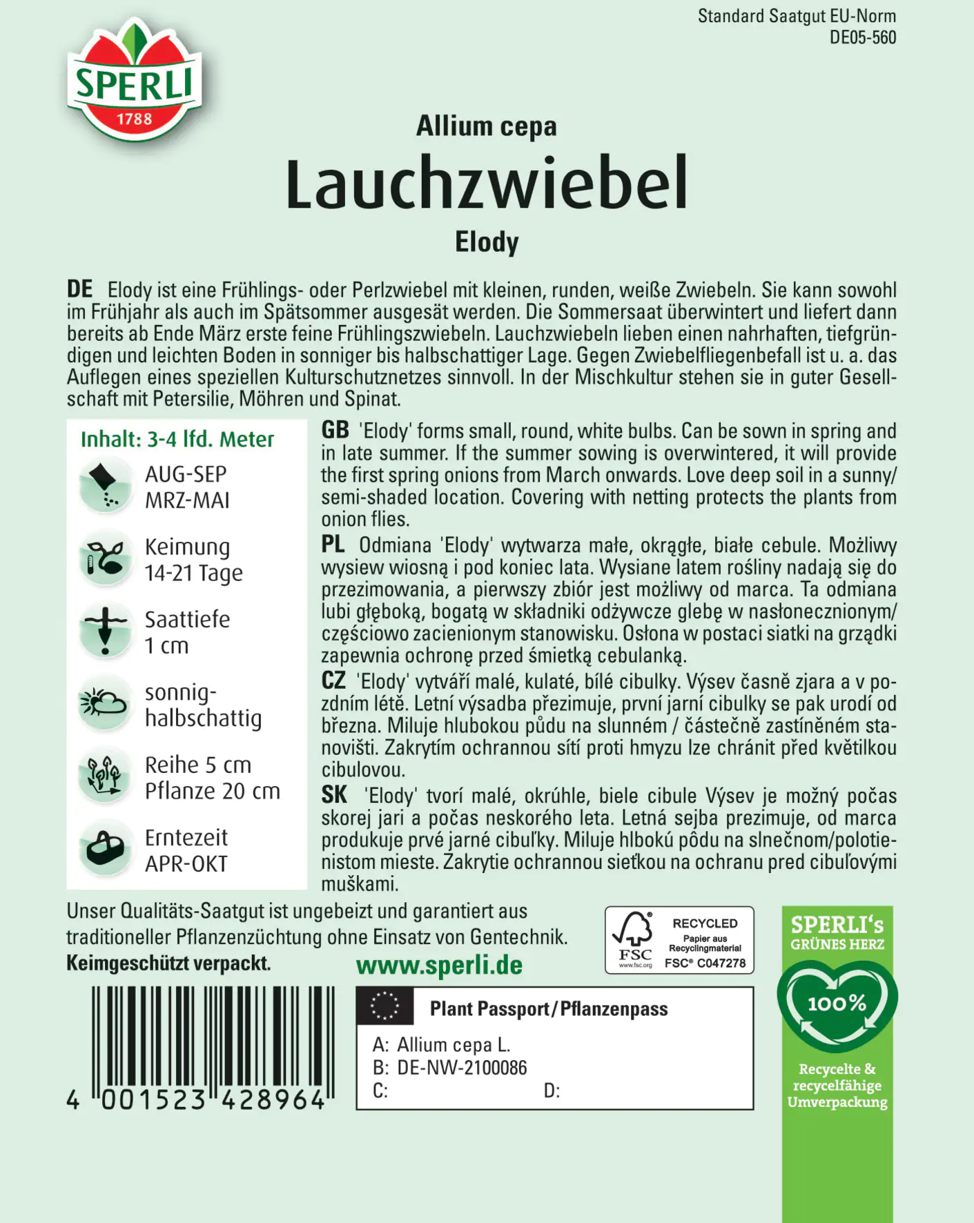 Sperli Lauchzwiebel Elody