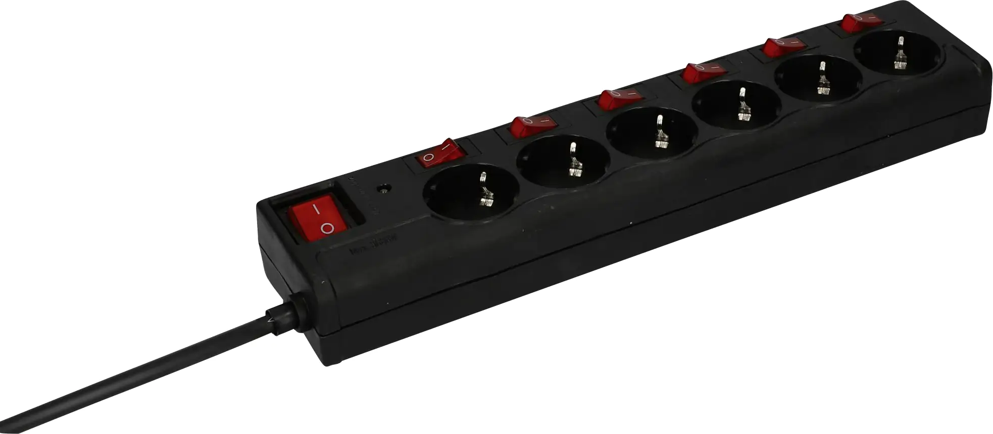 Unitec Steckdosenleiste 6-fach 1,4m Überspannungsschutz, Schalter, schwarz