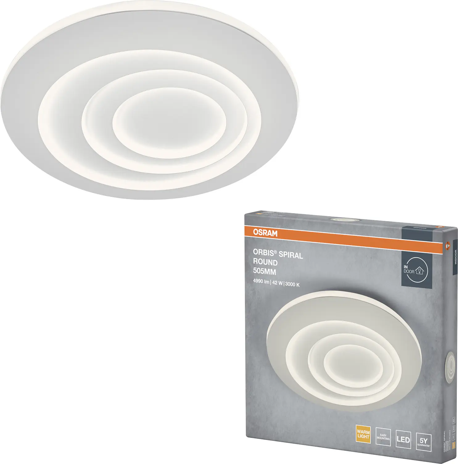 Osram LED Deckenleuchte Orbis Spiral Round weiß Ø 51 cm 42 W Osram LED Deckenleuchte Orbis Spiral Round weiß Ø 51 cm 42 W