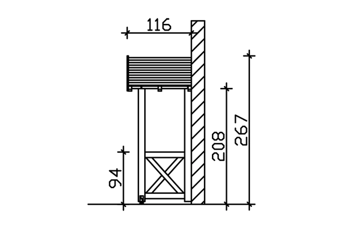 4018211016419_04 SKAN HOLZ Vordach Siegen Typ 4 247 x 116 cm, lasiert in Eiche hell