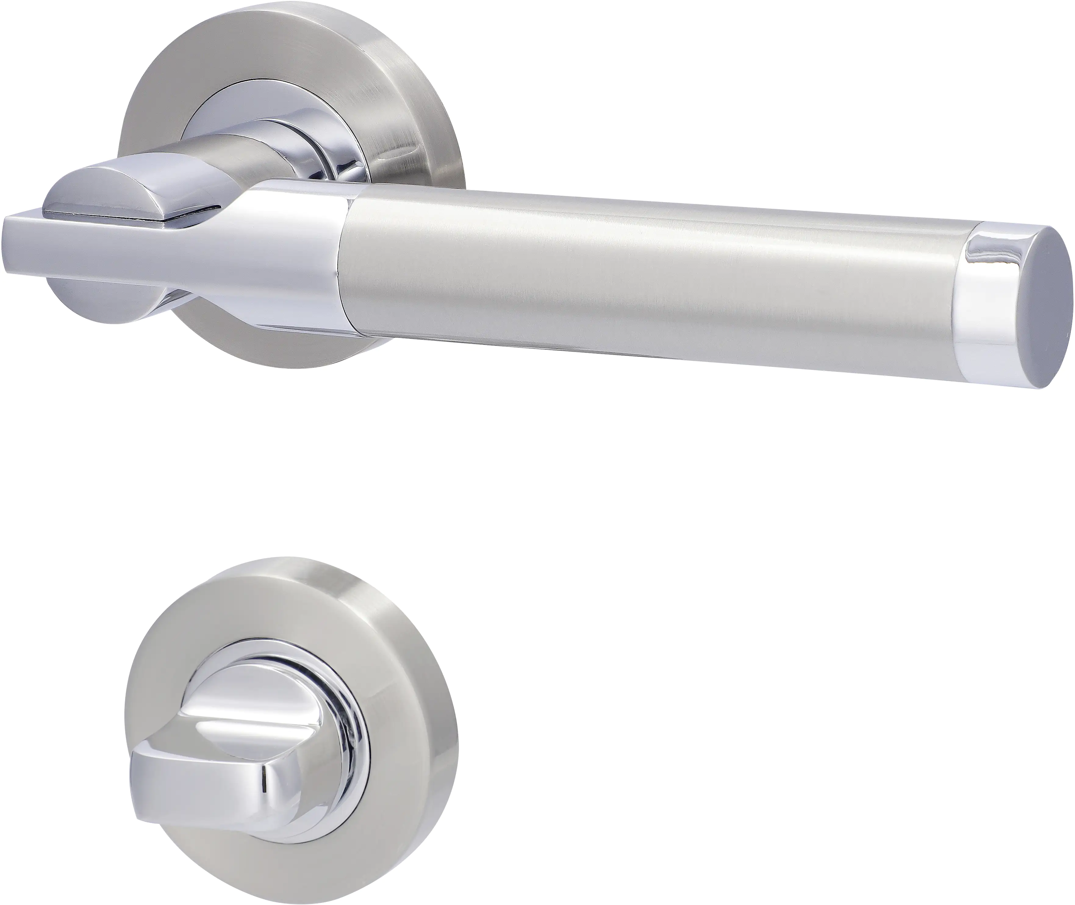 Alpertec WC-Rosettengarnitur Solid 6 Edelstahl silber rund