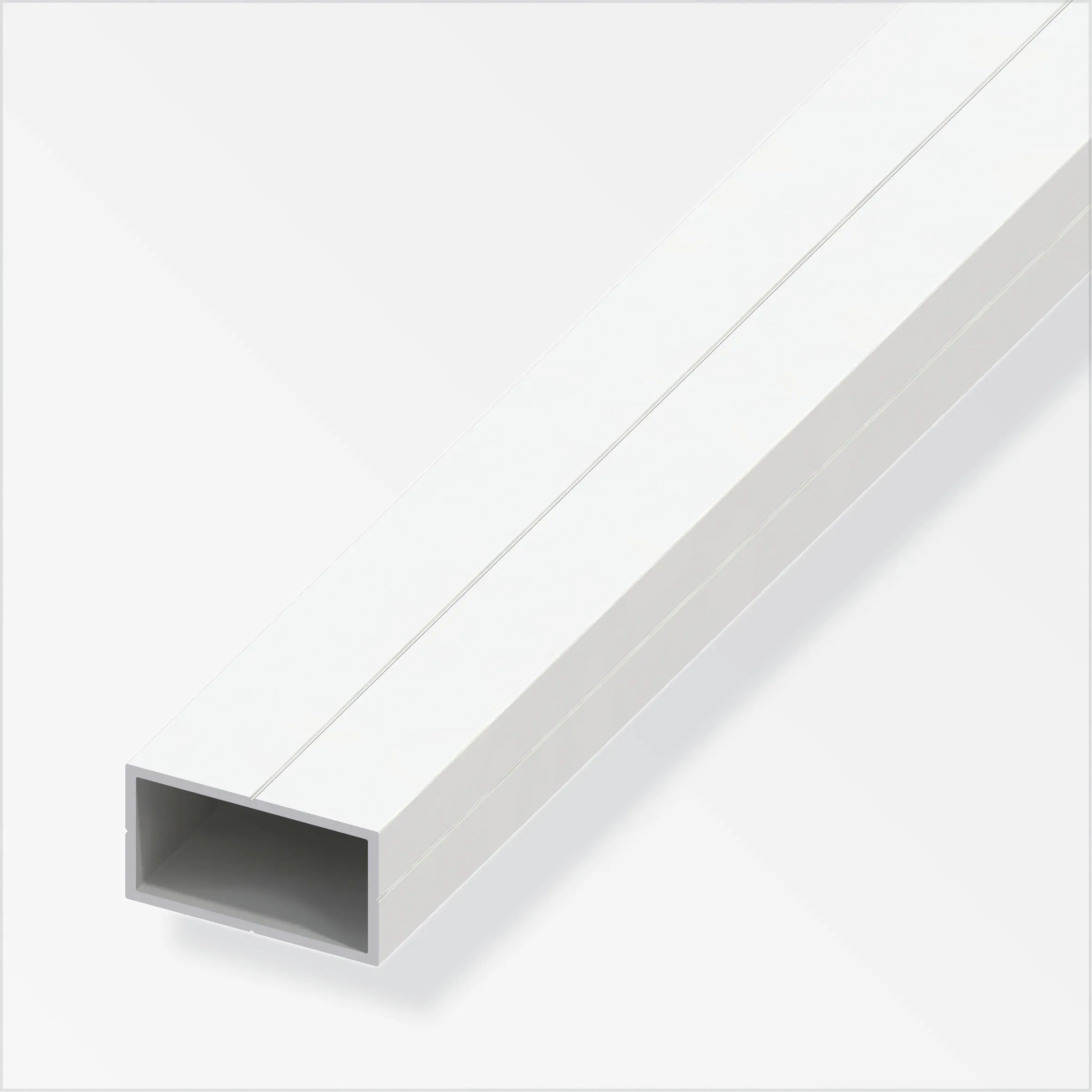 alfer Rechteckrohr 1 m, 11.5 x 19.5 x 1.5 mm PVC (Kunststoff) glatt weiss