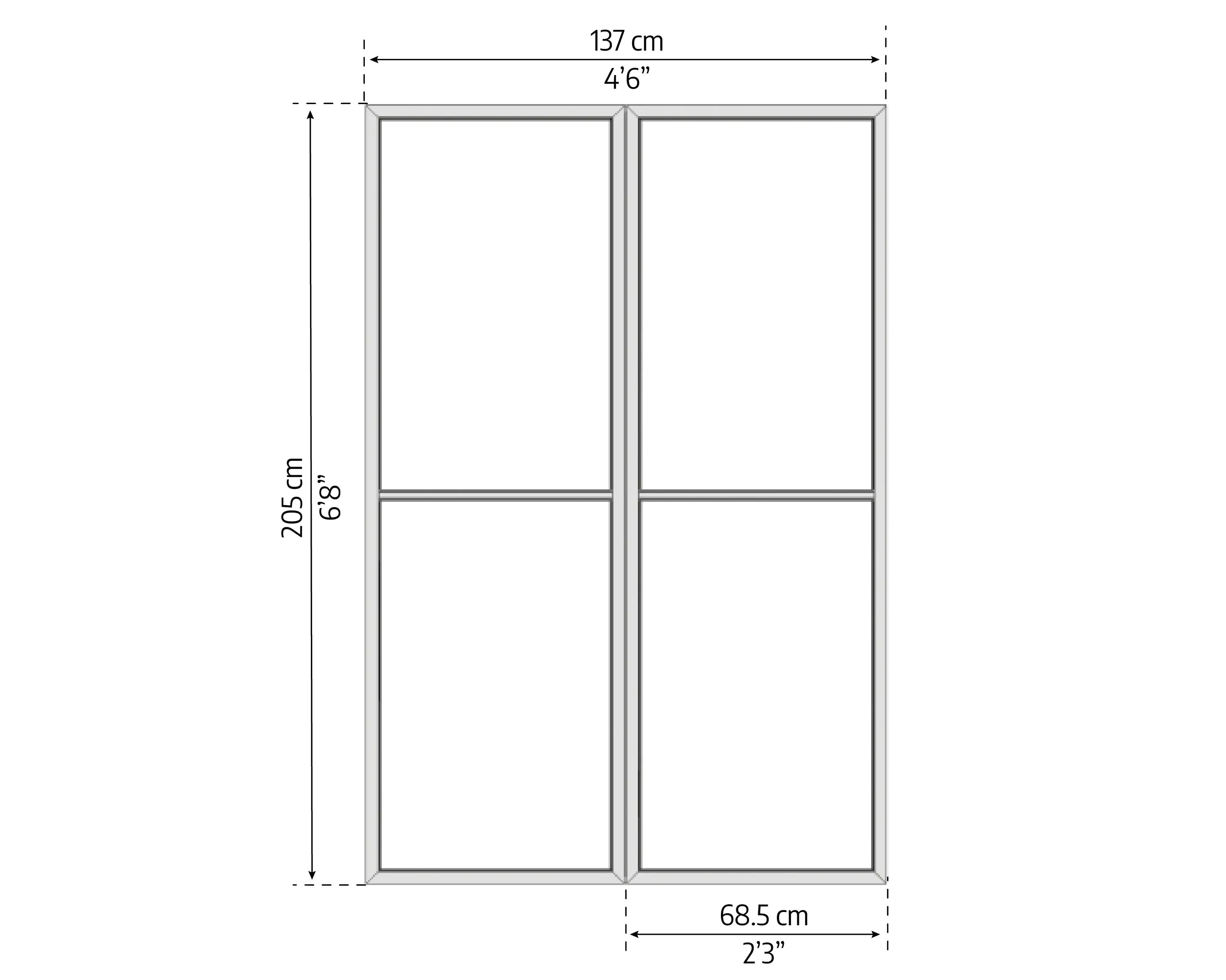 Canopia Pavillon Fliegengittertür Ledro 137 x 205 cm Alu grau