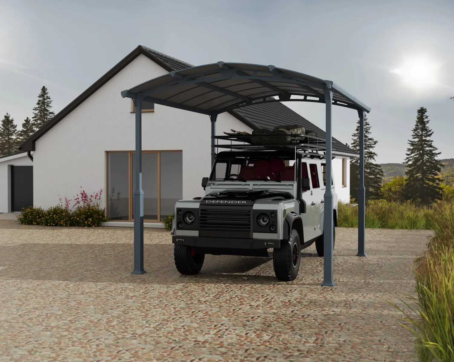 Canopia Carport Alpine 4300  Grau Alu 435 x 359  cm