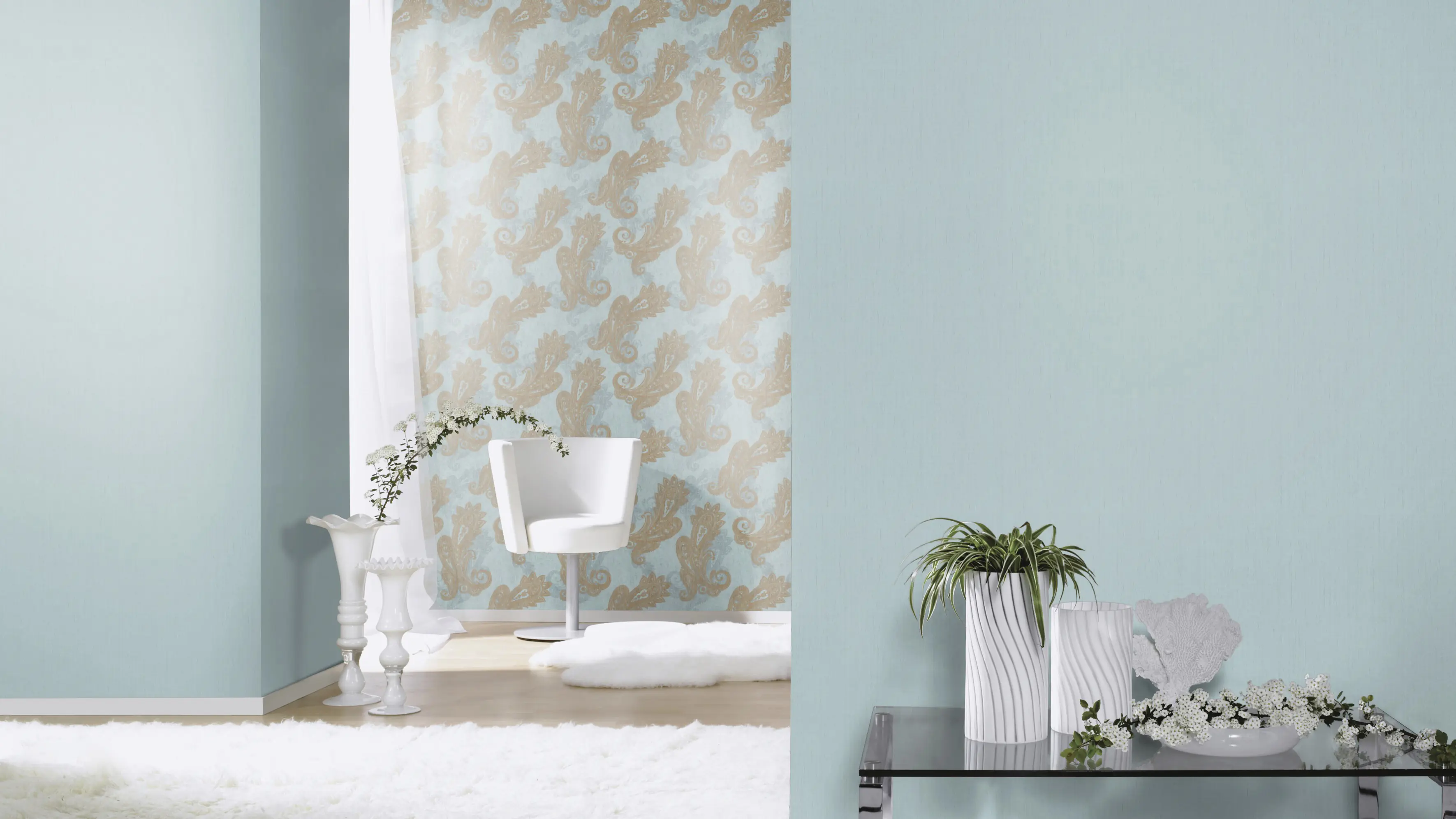 Rasch Vliestapete 746440 Blau-Hellblau Muster & Motive 10,05 m x 0,53 m