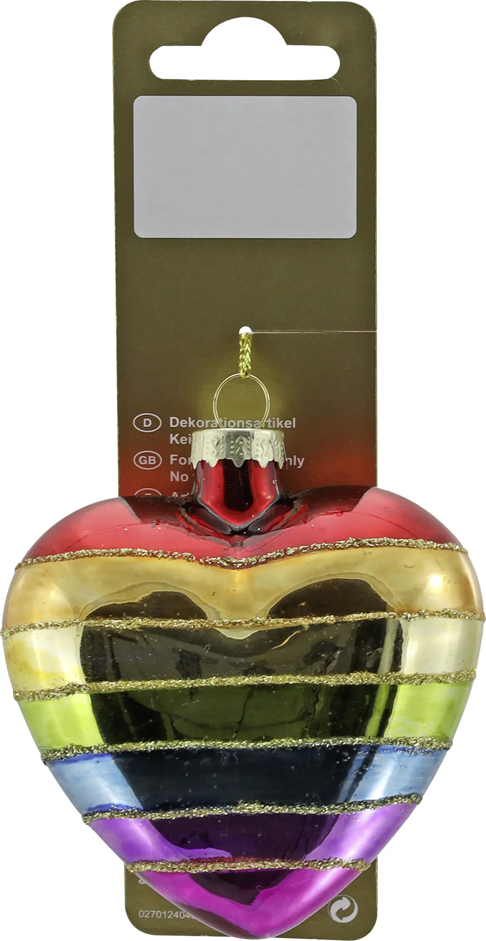 Weihnachtsanhänger Herz aus Glas Ø 9 cm bunt 1 Stück Weihnachtsanhänger Herz aus Glas Ø 9 cm bunt 1 Stück
