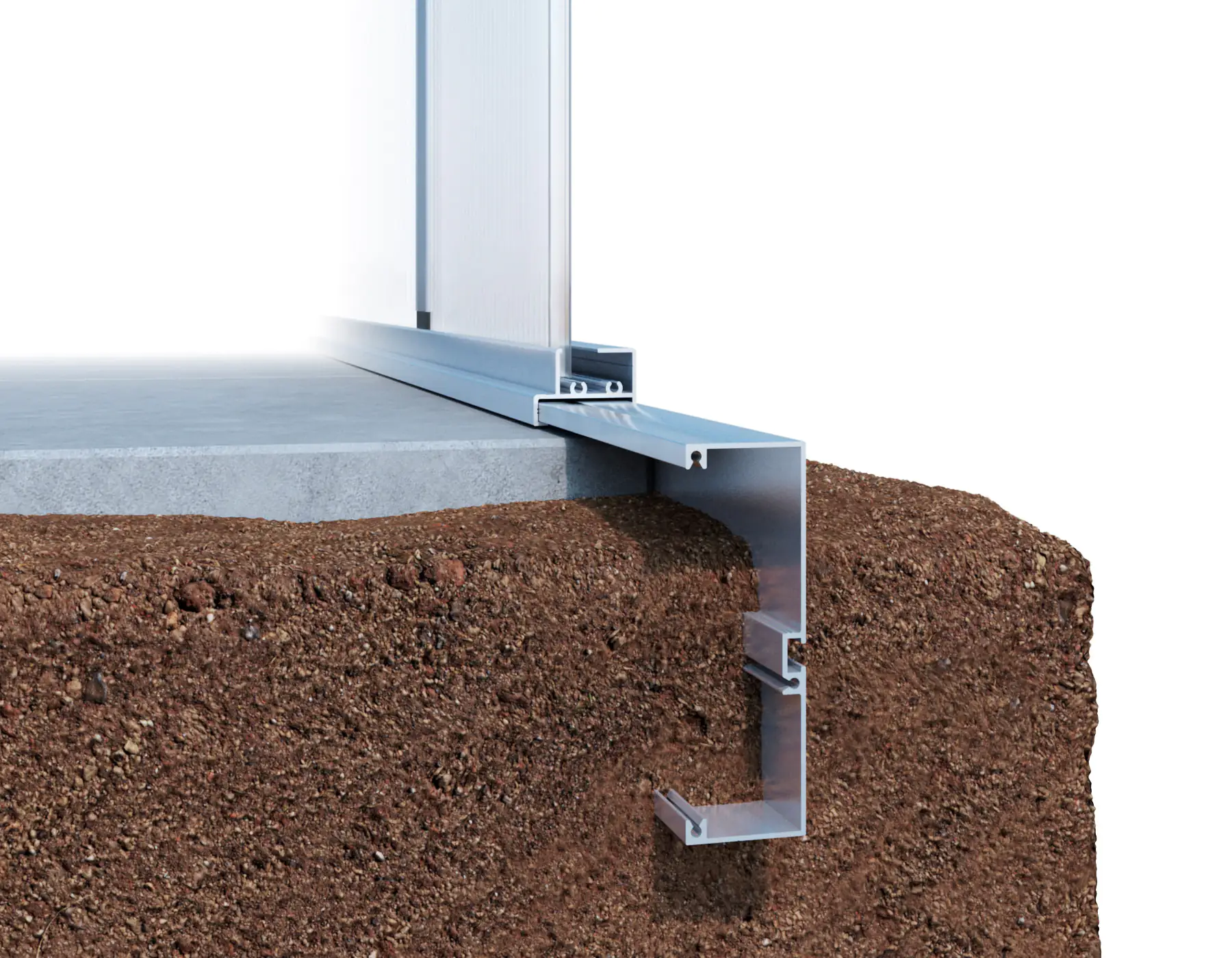 4260120342312 KGT Alu- Fundamentrahmen Gewächshaus Linea I pressblank