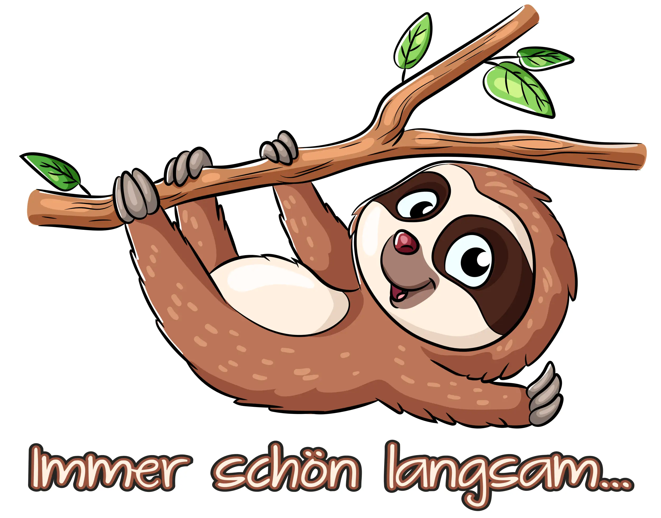 Hermann Schütz Aufkleber Faultier Immer schön langsam.. 115x150mm