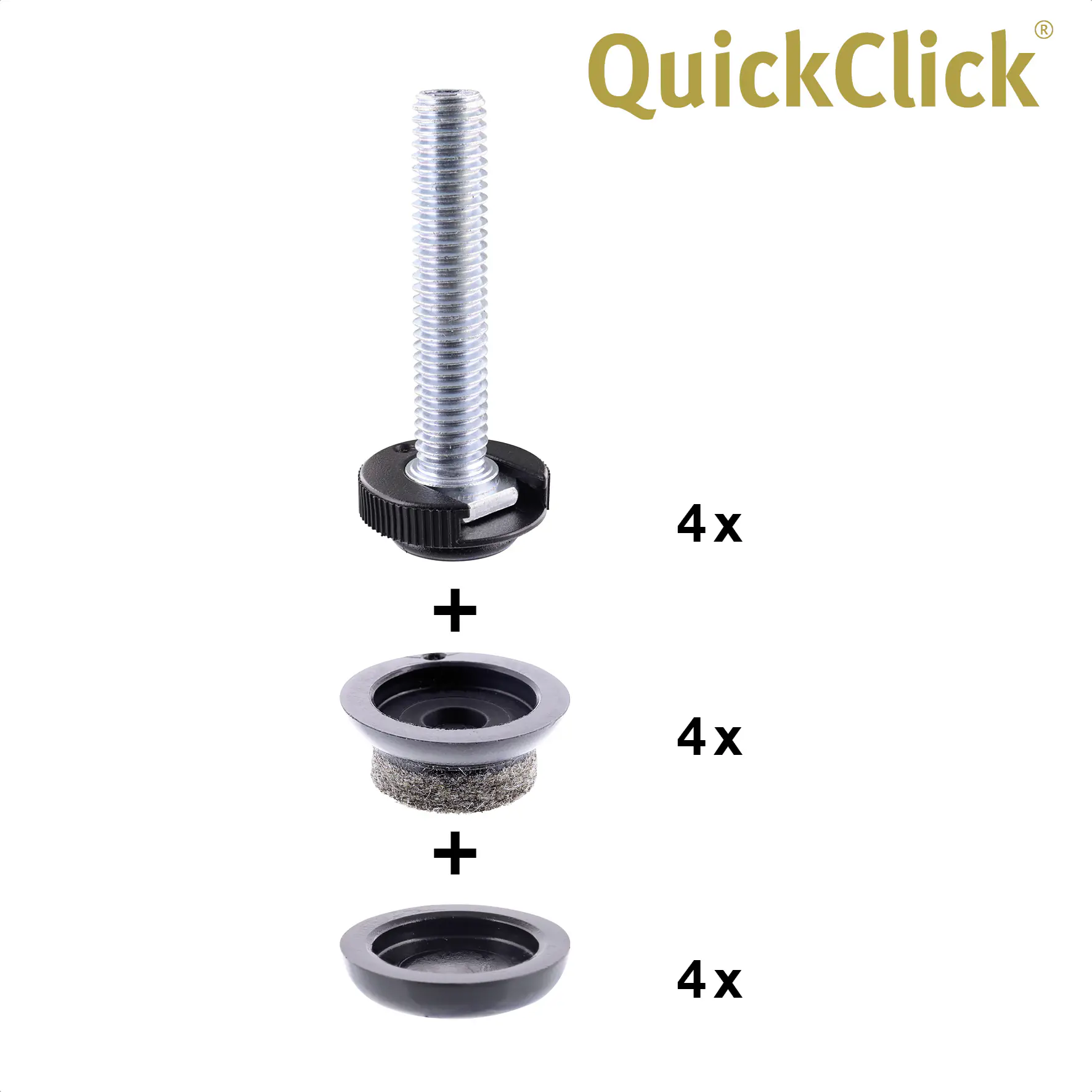 Wagner Möbelfuß Justus Kunststoff Ø 2 x 4 cm schwarz 4 Stück