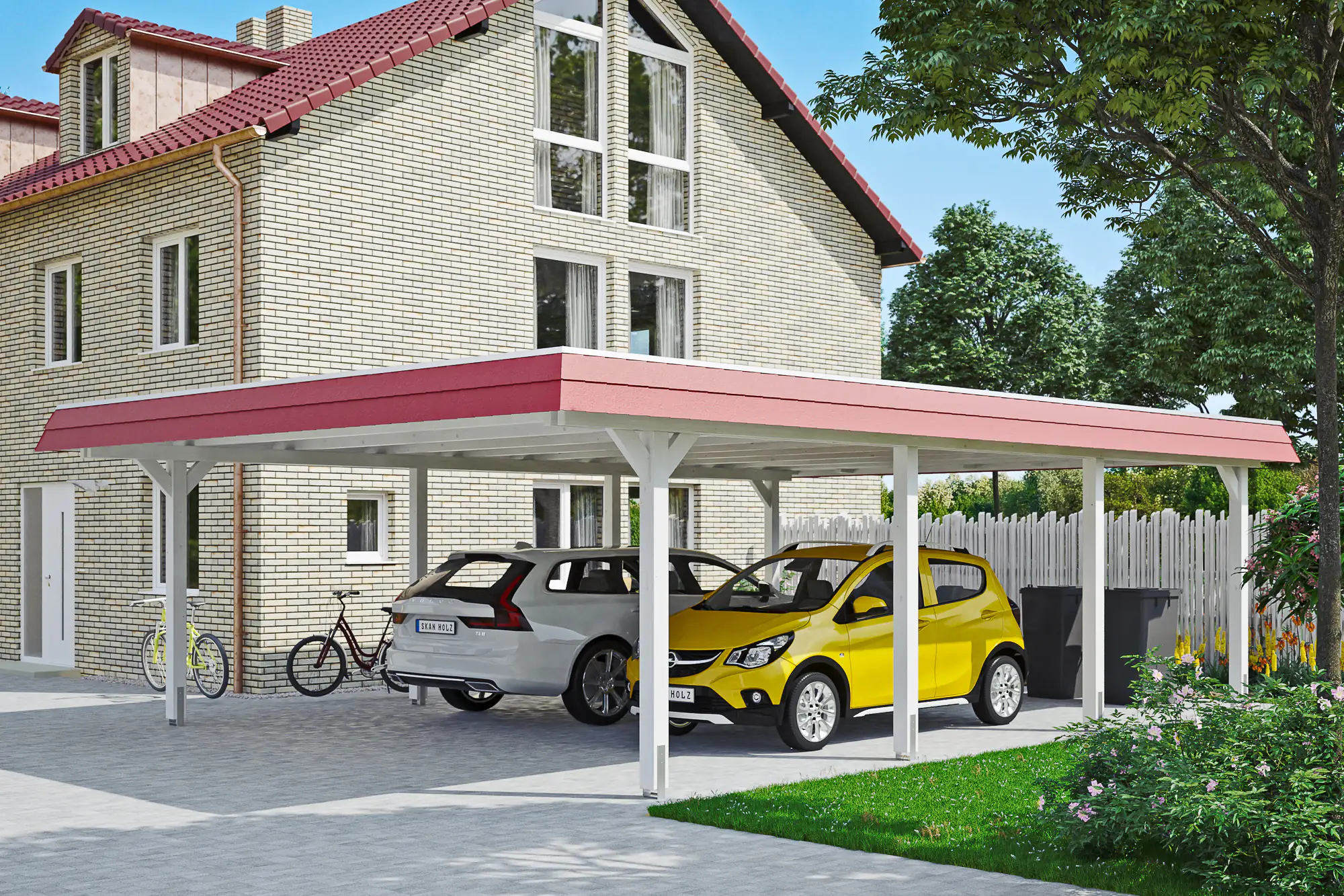 SKAN HOLZ Carport Wendland 630 x 879 cm mit Aluminiumdach