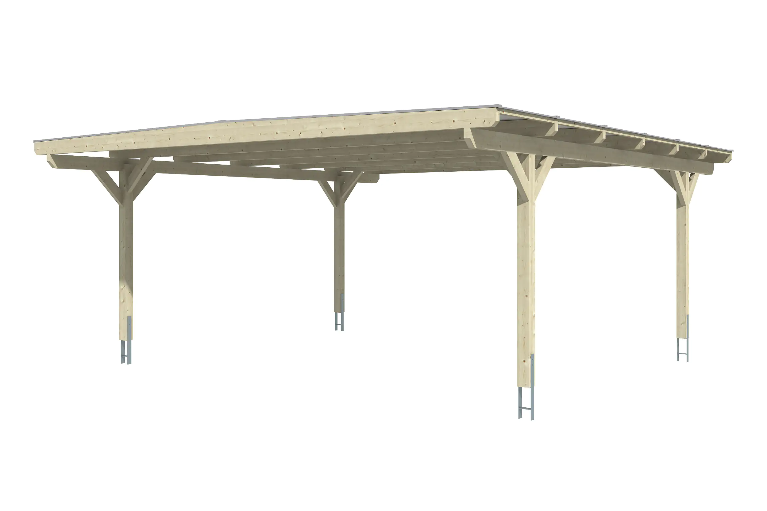 SKAN HOLZ Carport Odenwald 640 x 648 cm, lasiert in Eiche hell