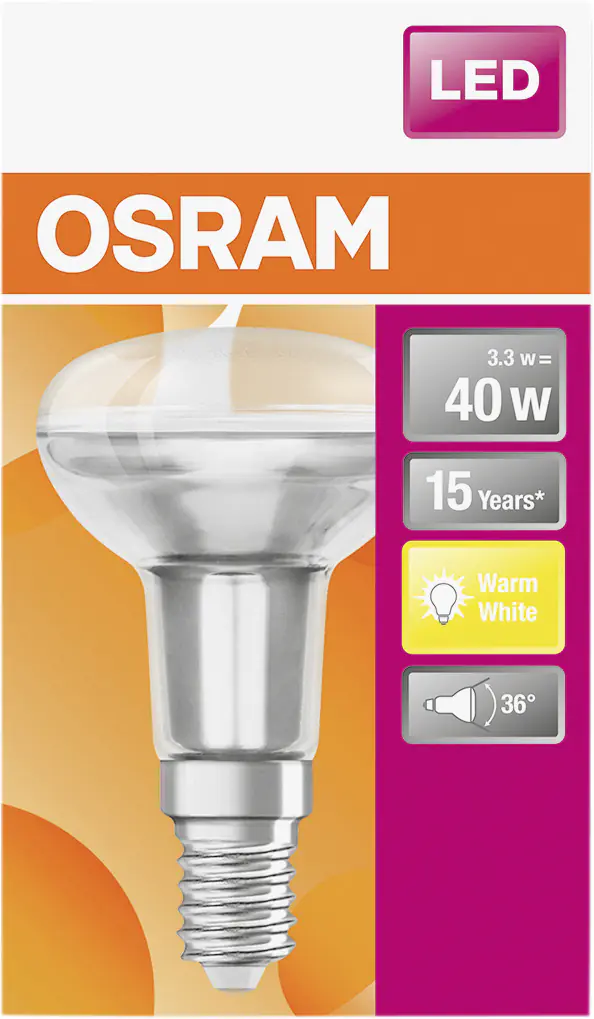 Osram LED Reflektor Star R50 40 E14 2,6W warmweiß, klar