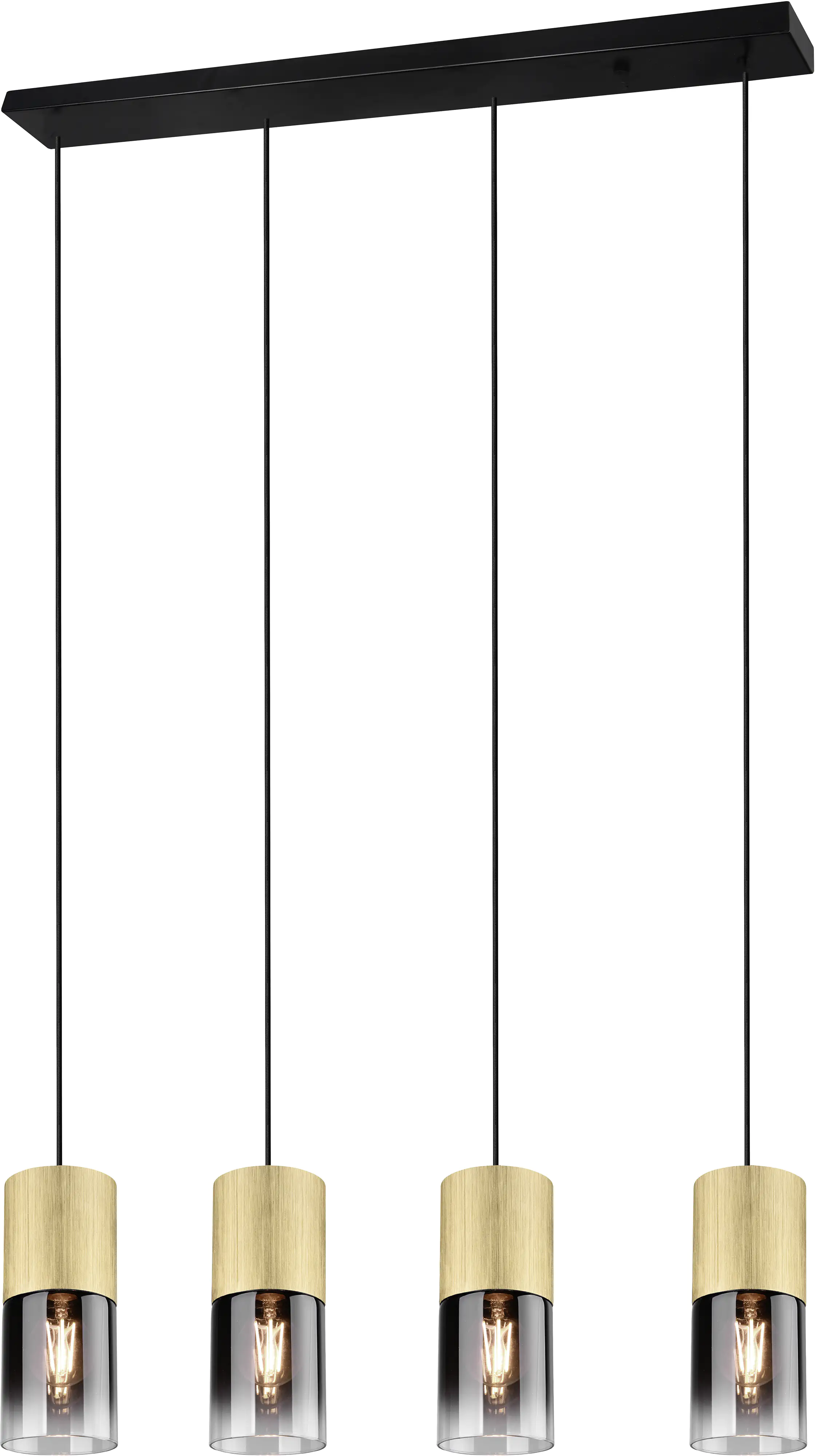 Trio Leuchten 4er Pendelleuchte Robin messing-matt 80,5 x 10 cm E27 28 W