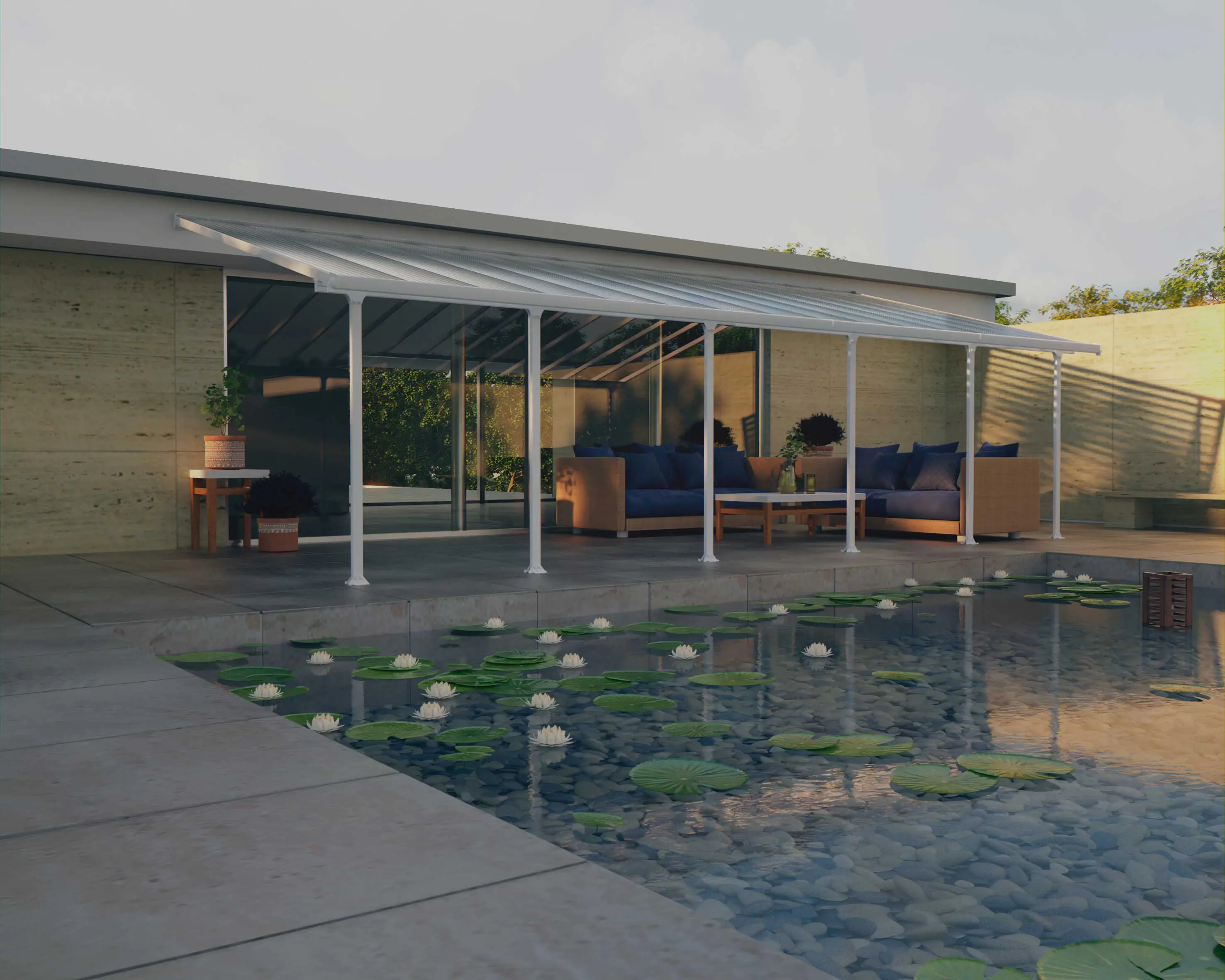 Canopia Terrassendach 1031 x 400 cm weiß