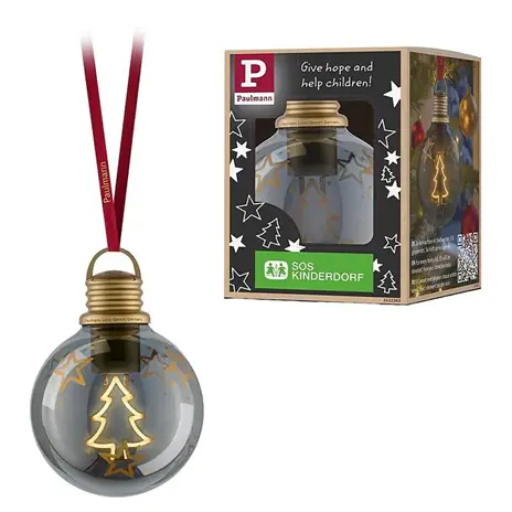 Paulmann LED-Weihnachtskugel Glas/Kunststoff Weihnachtsbaum Ø 10 cm braun/gold