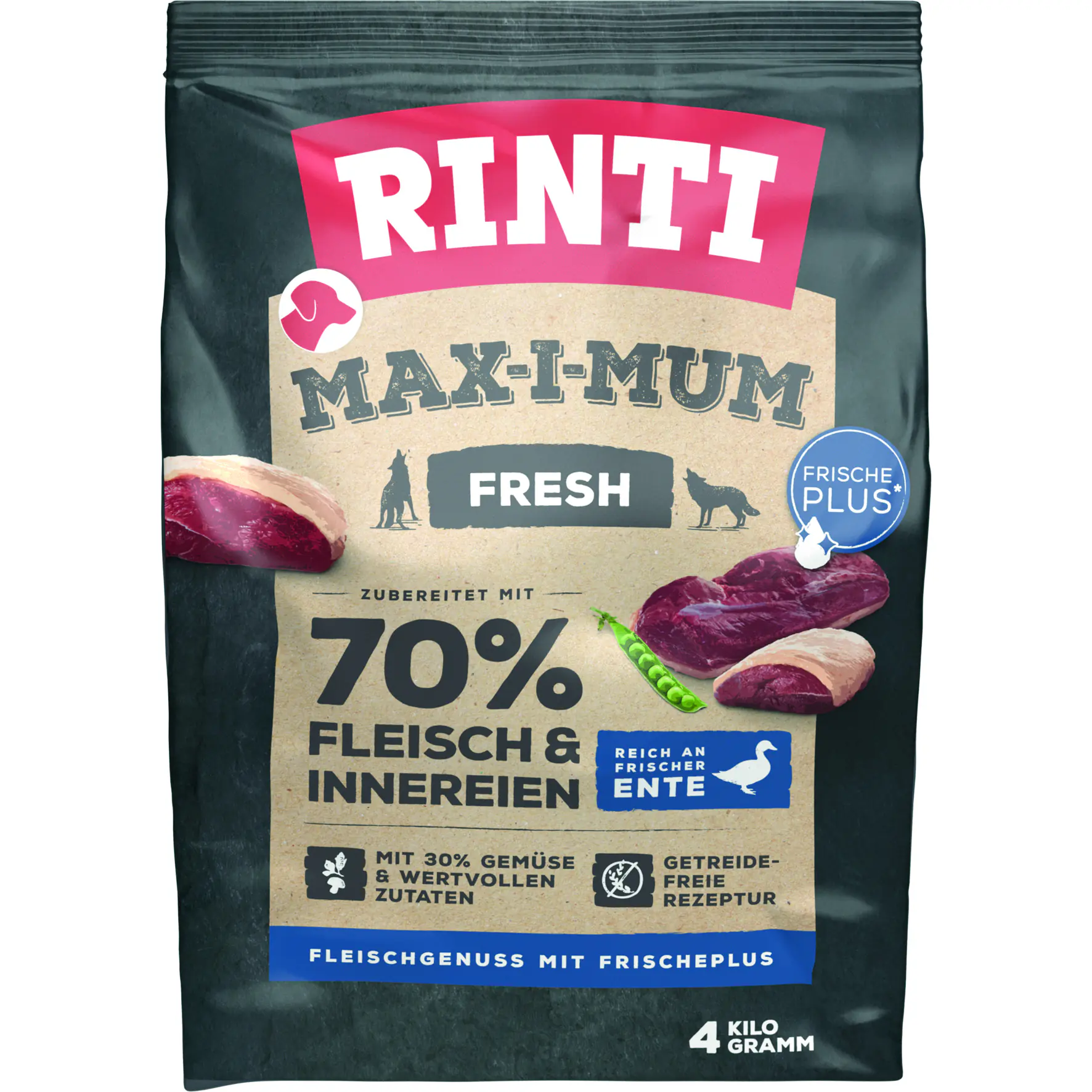 Rinti Max-i-Mum Hundetrockenfutter Adult 4 kg Ente