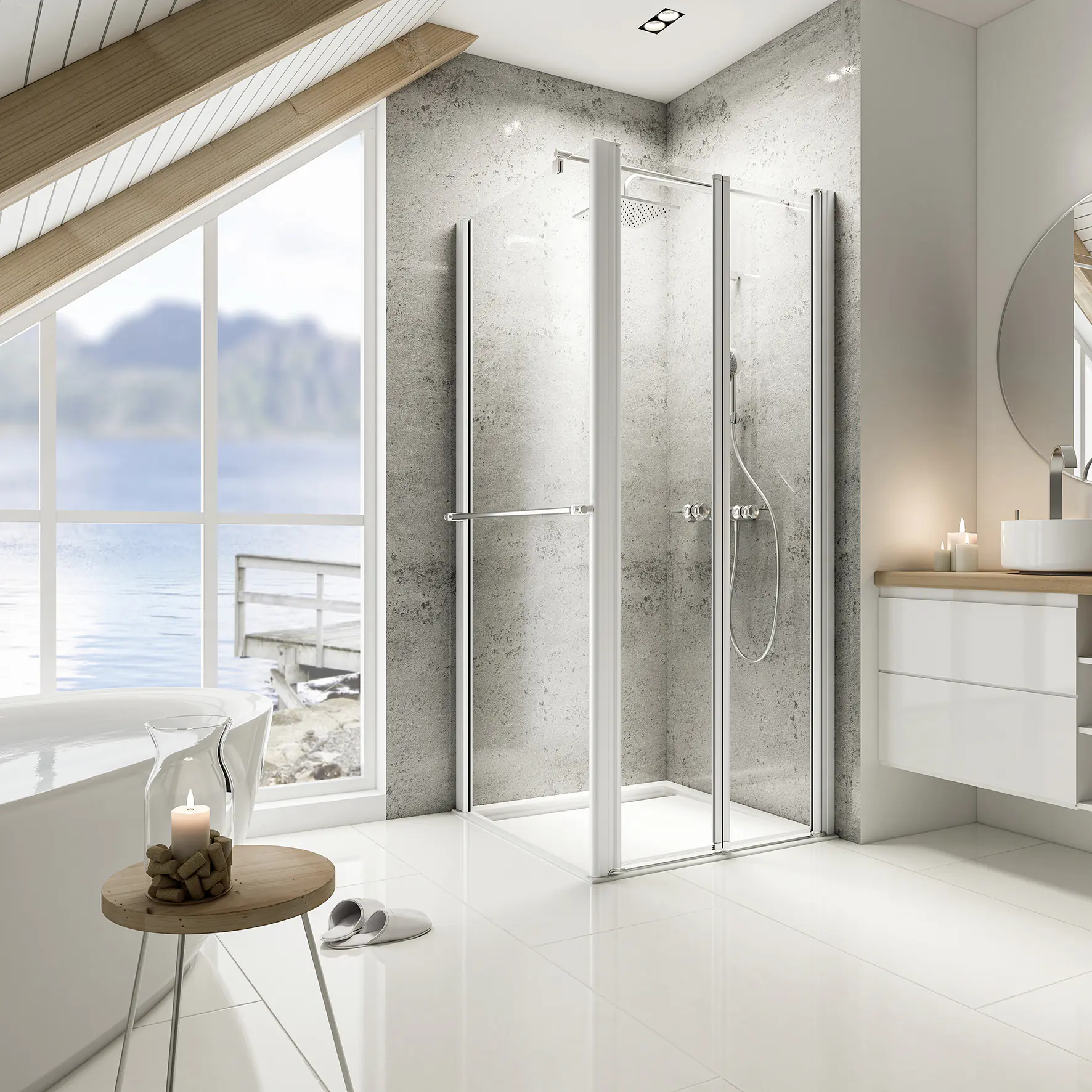 Schulte Pendeltür Seitenwand 90 x 90 x 200 cm Garant