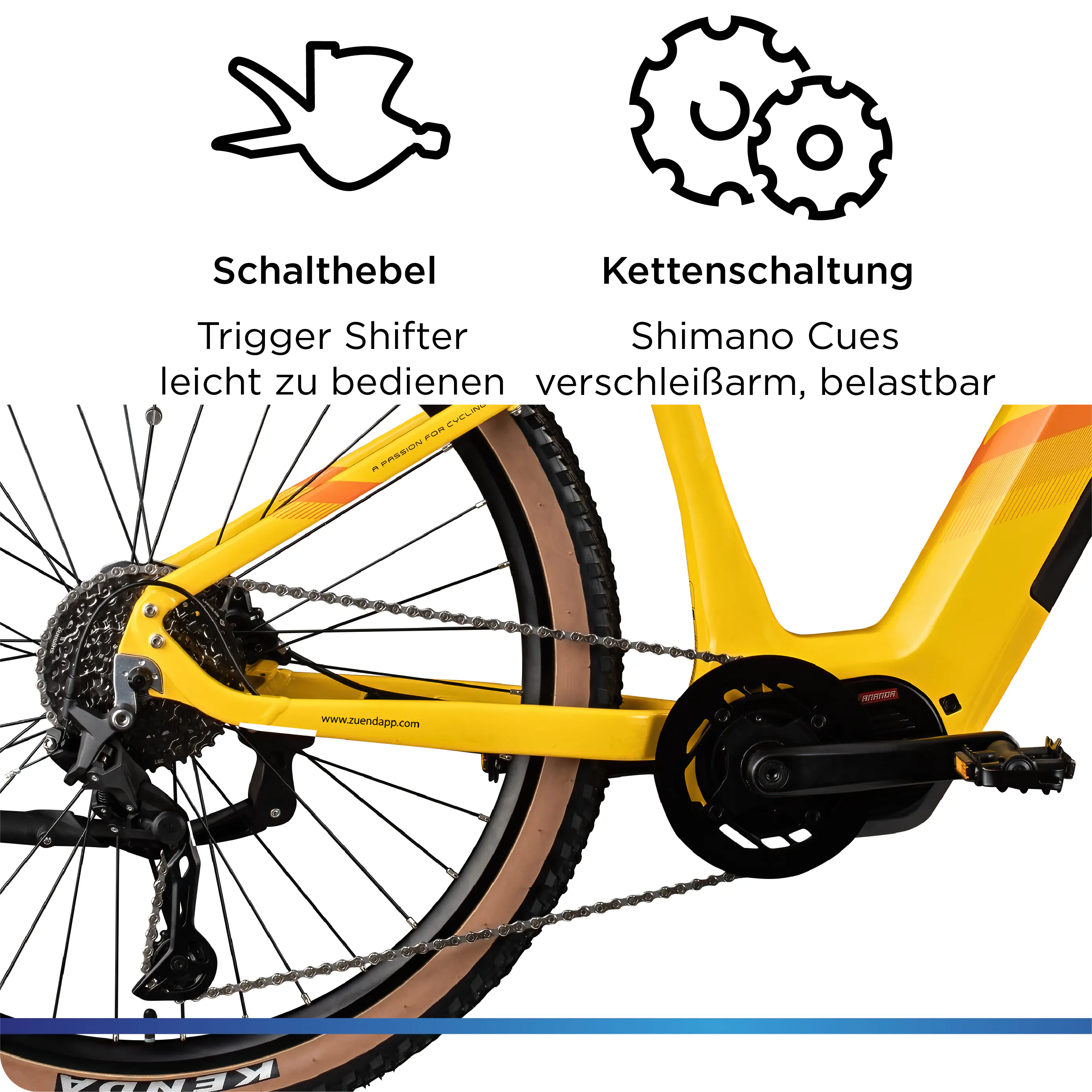 Zündapp E-Bike MTB X900 Pro 29 Zoll 10-Gang 733 Wh gelb