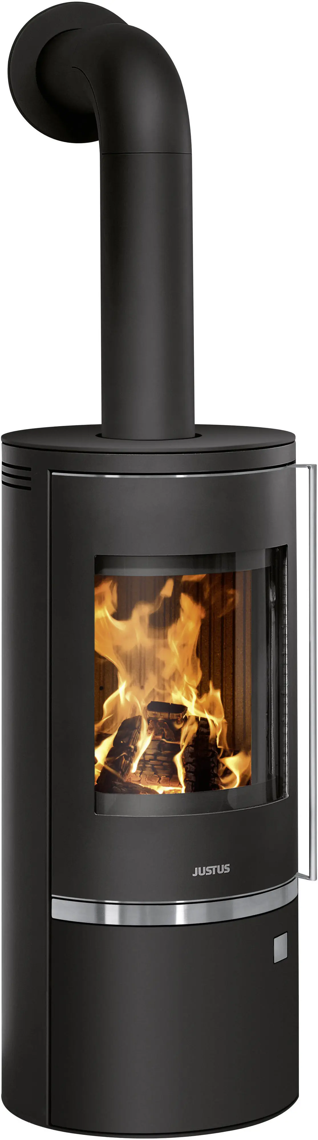 Justus Kaminofen Faro Top 2.0 Stahl schwarz mit Abdeckplatte Guss schwarz 6 kW