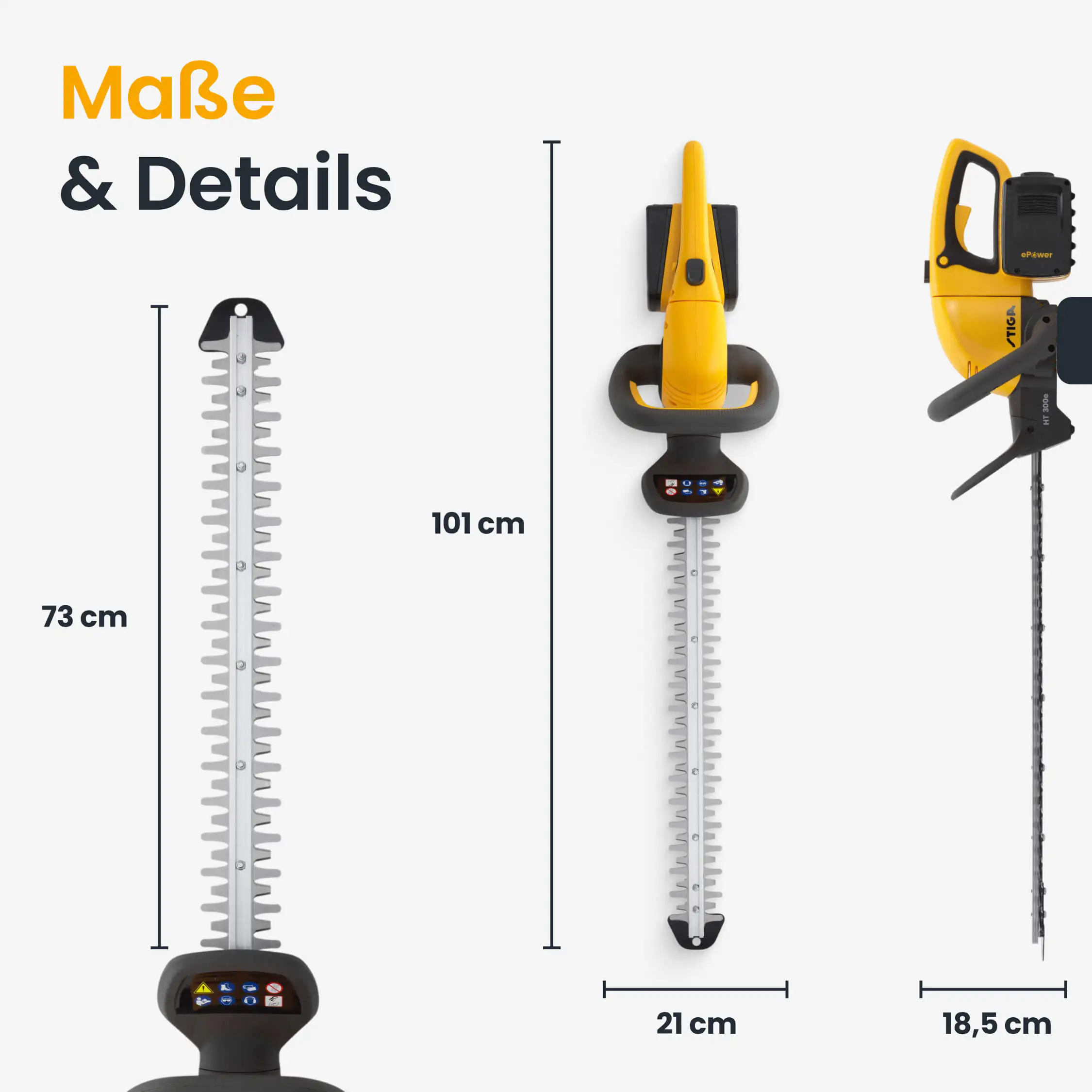 Stiga Akku-Heckenschere HT 300e Set inkl. Akkus und Ladegerät