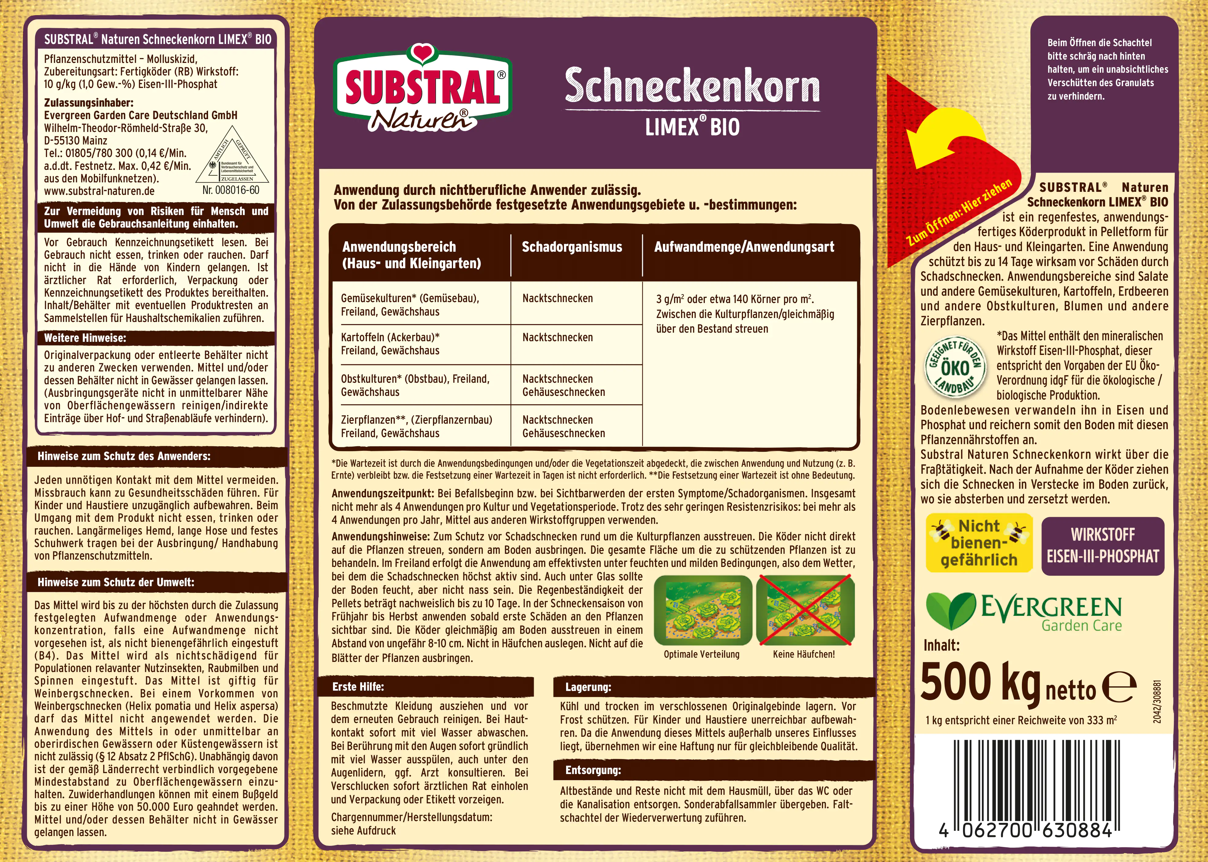 Substral Naturen Schneckenkorn Limex Bio 500g Substral Naturen Schneckenkorn Limex Bio 500g