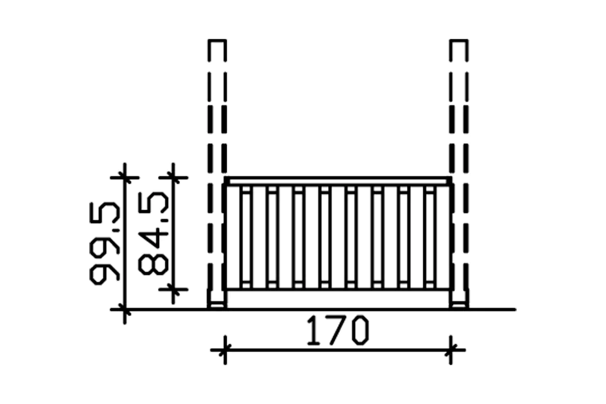 SKAN HOLZ Brüstung Deckelschalung 170 x 84 cm Douglasie