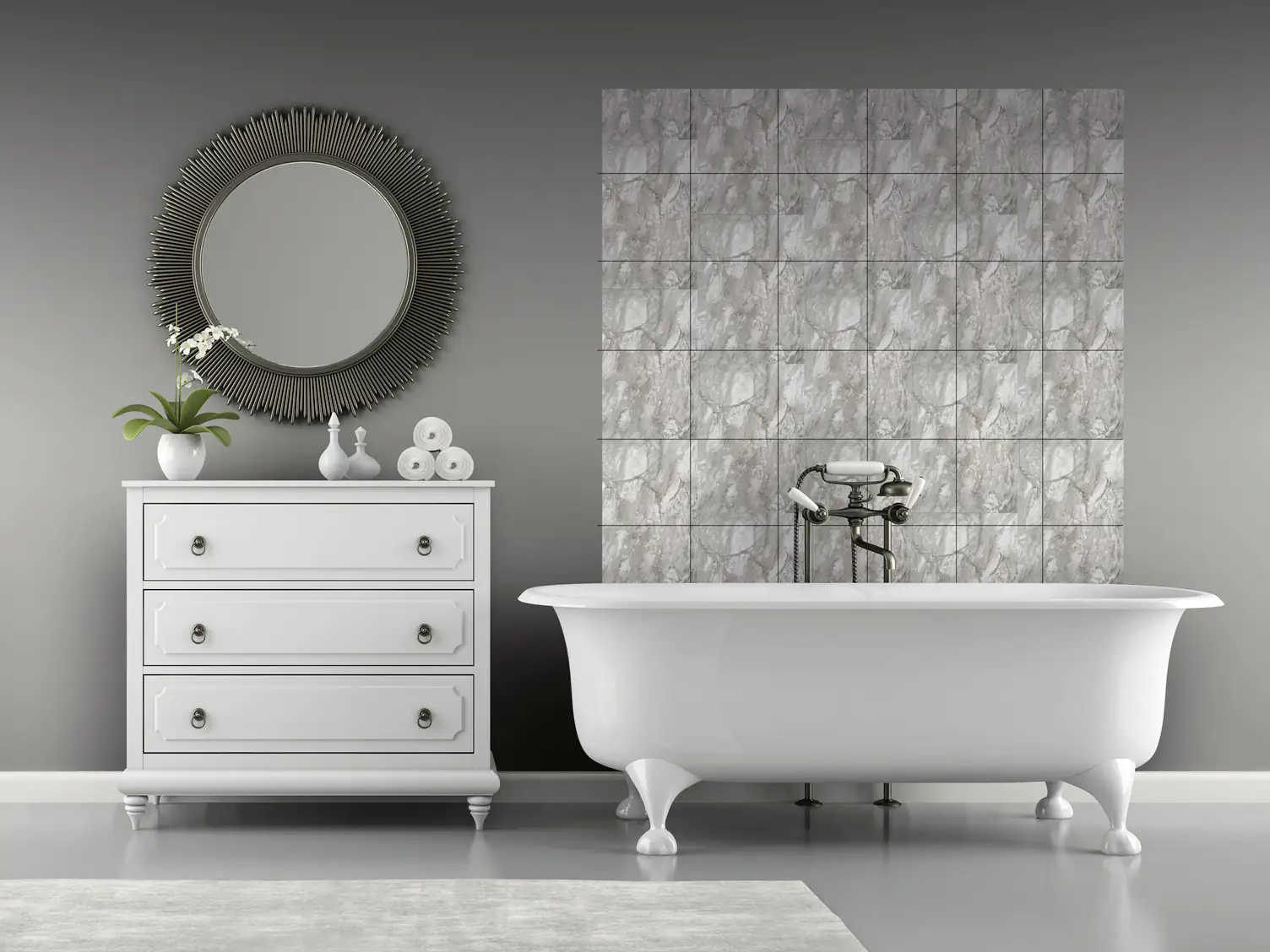 d-c-fix Wandbelag Tile Art Marble Romeo black, 30 x 30 cm