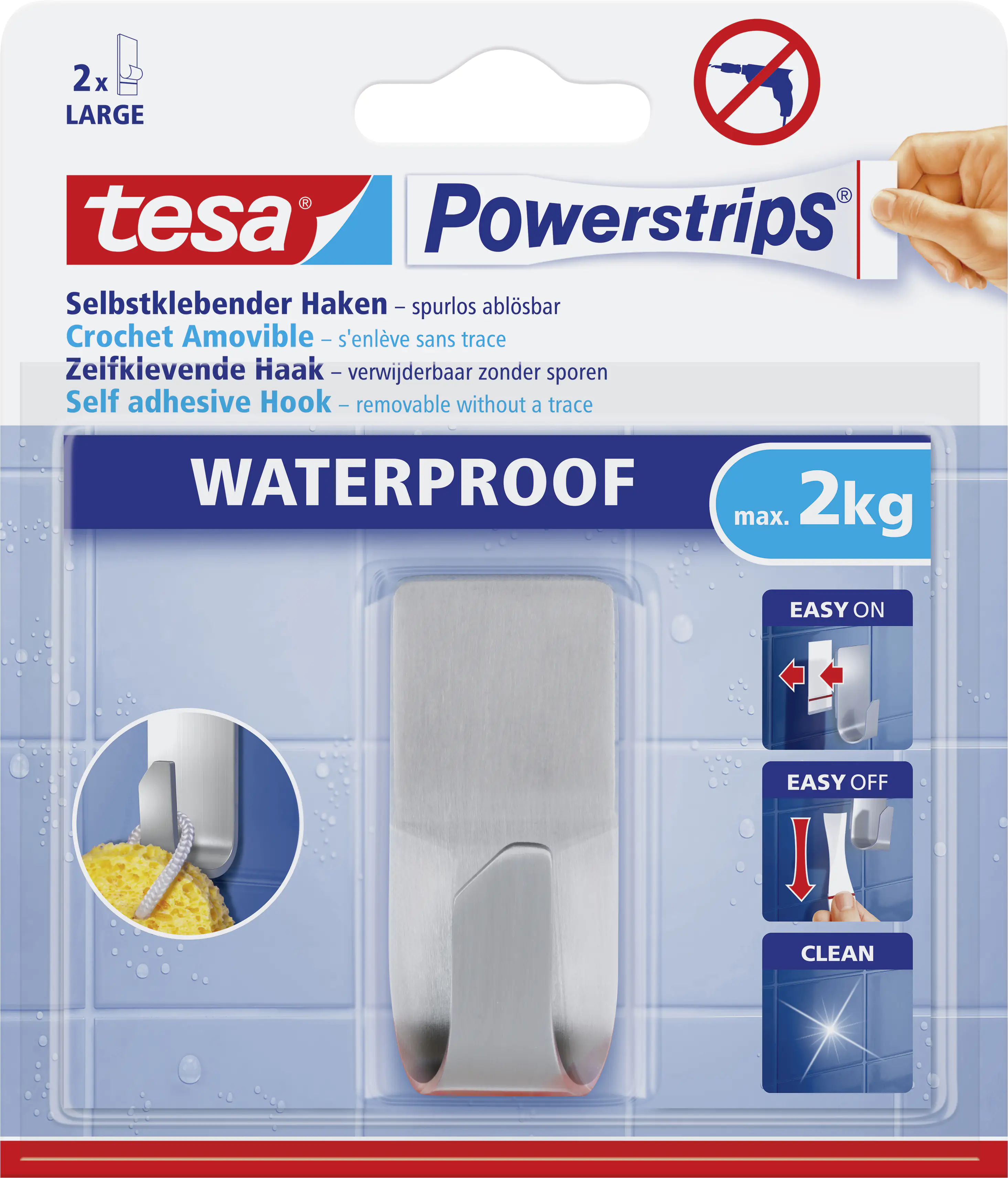 tesa Haken Powerstrip Metall, waterproof