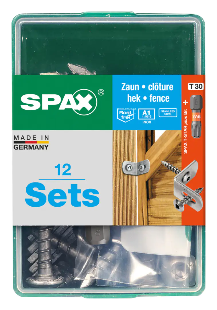 Spax Zaunverbinder 7.0 x 35 mm TX 30 - 24 Stk. (+12 Winkel) Spax Zaunverbinder 7.0 x 35 mm TX 30 - 24 Stk. (+12 Winkel)
