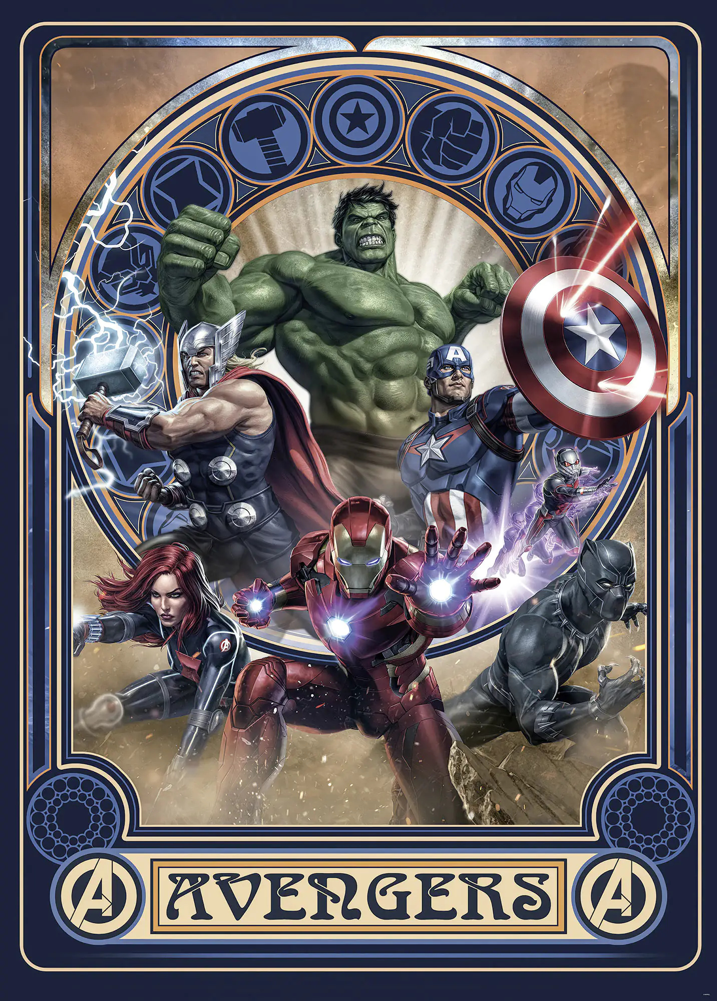 Komar Vlies Fototapete Avengers Ornament 200 x 280 cm 