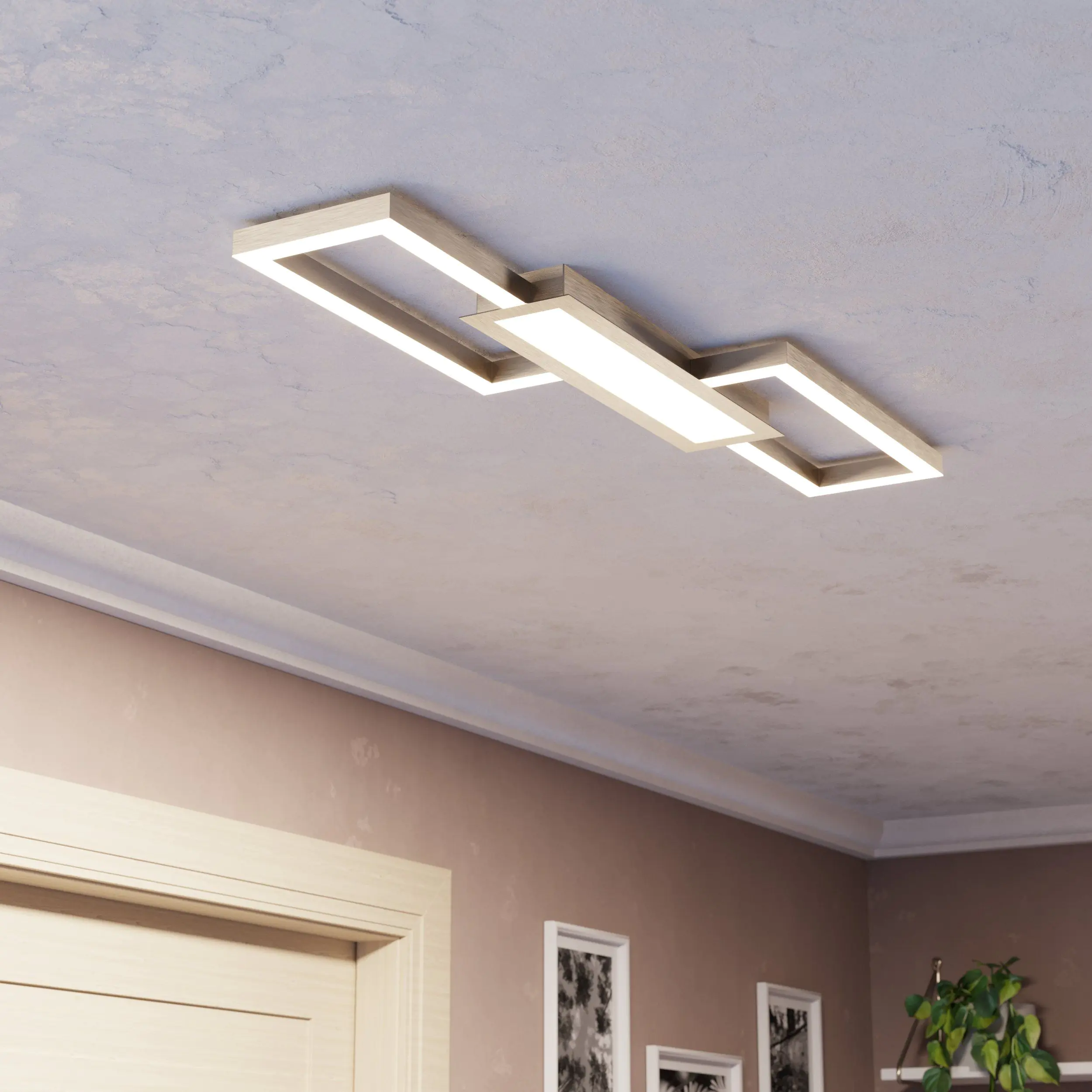 Eglo Led Deckenleuchte Monirote nickel-matt