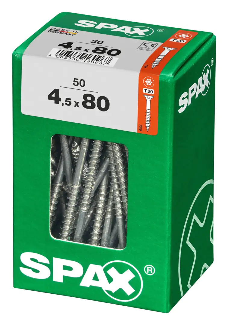 Spax Universalschrauben 4.5 x 80 mm TX 20 - 50 Stk.