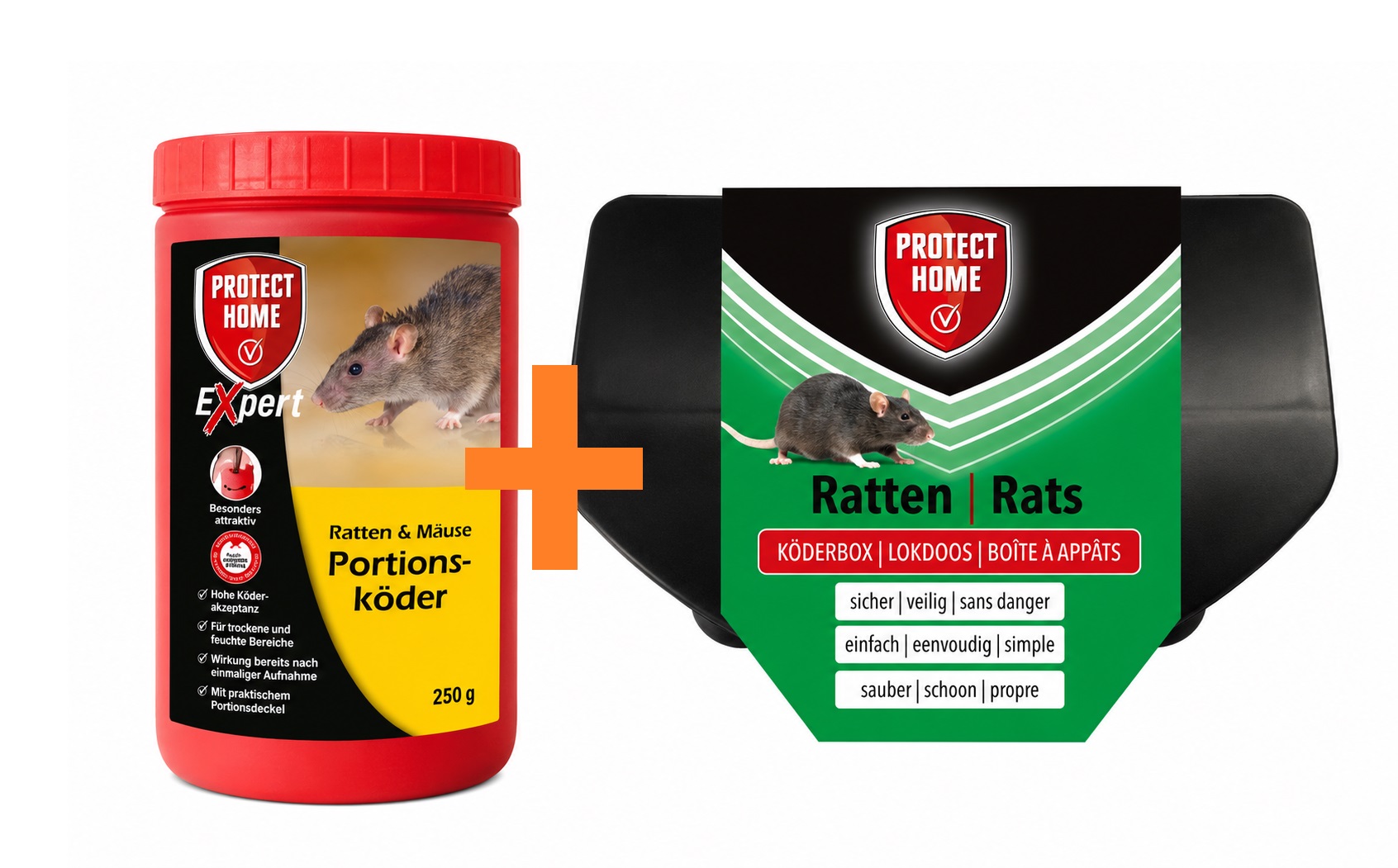 Protect Home Expert Ratten & Mäuse Portionsköder 250 g inkl. Köderbox